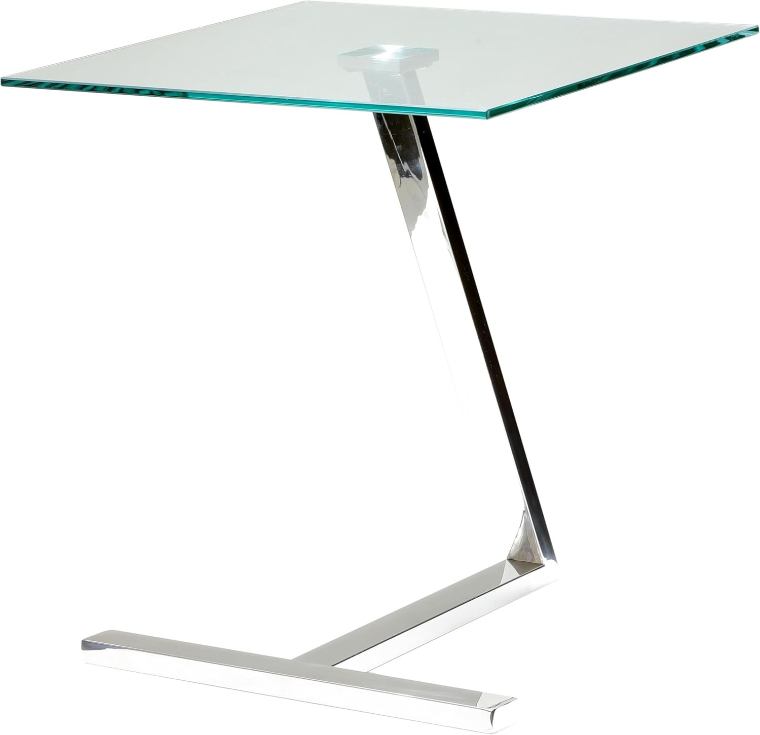 ZEE Square Chrome Glass End Table – Modern 18x18x20 Design for Any Room