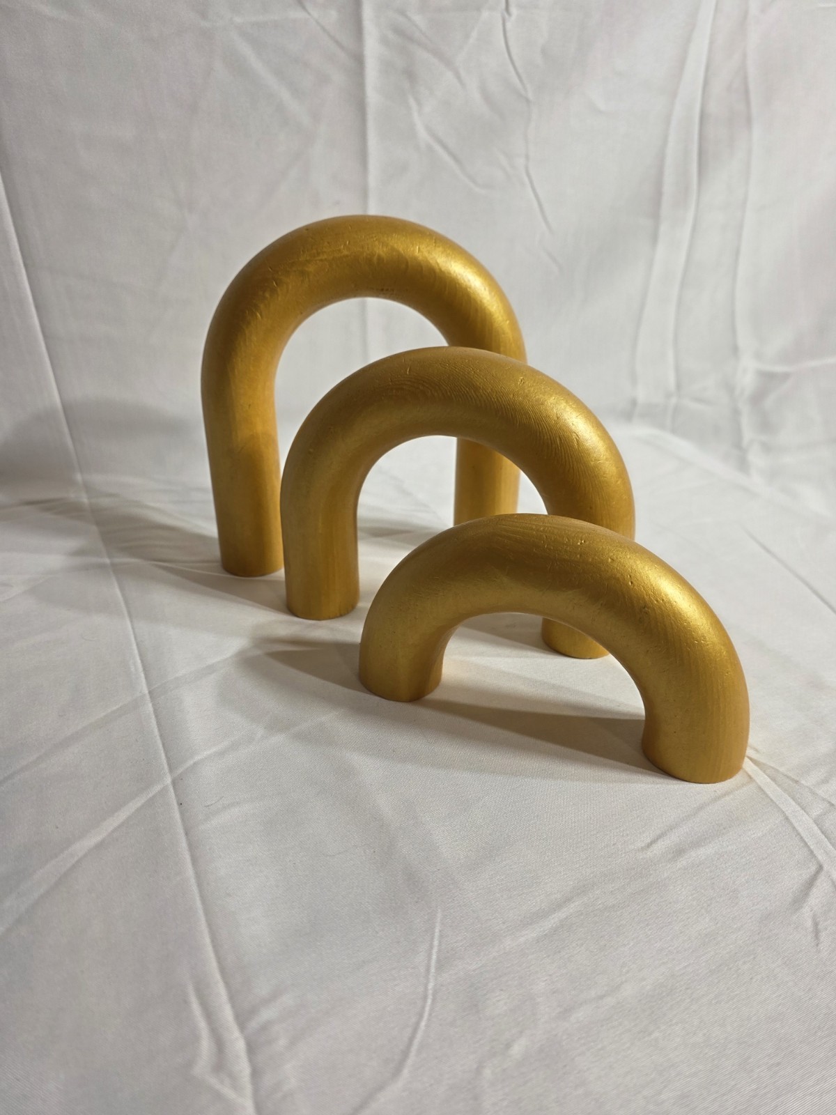 3 Pieces Wood Arch Decor, Wooden Coffee Table Accents,Boho Decor for Living Room