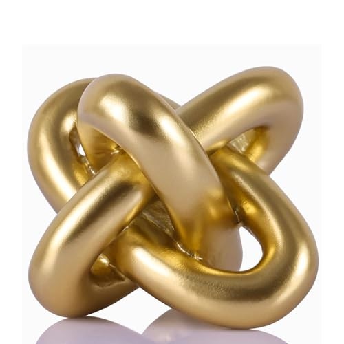 en Knot Statue, Three Knot Sculpture Home Decor Accents, Knot Sculptures Gold