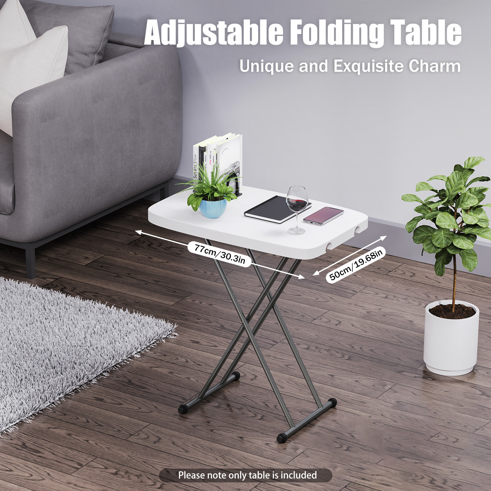 Portable Indoor Outdoor Folding Table Picnic Adjustable Height Camping Table