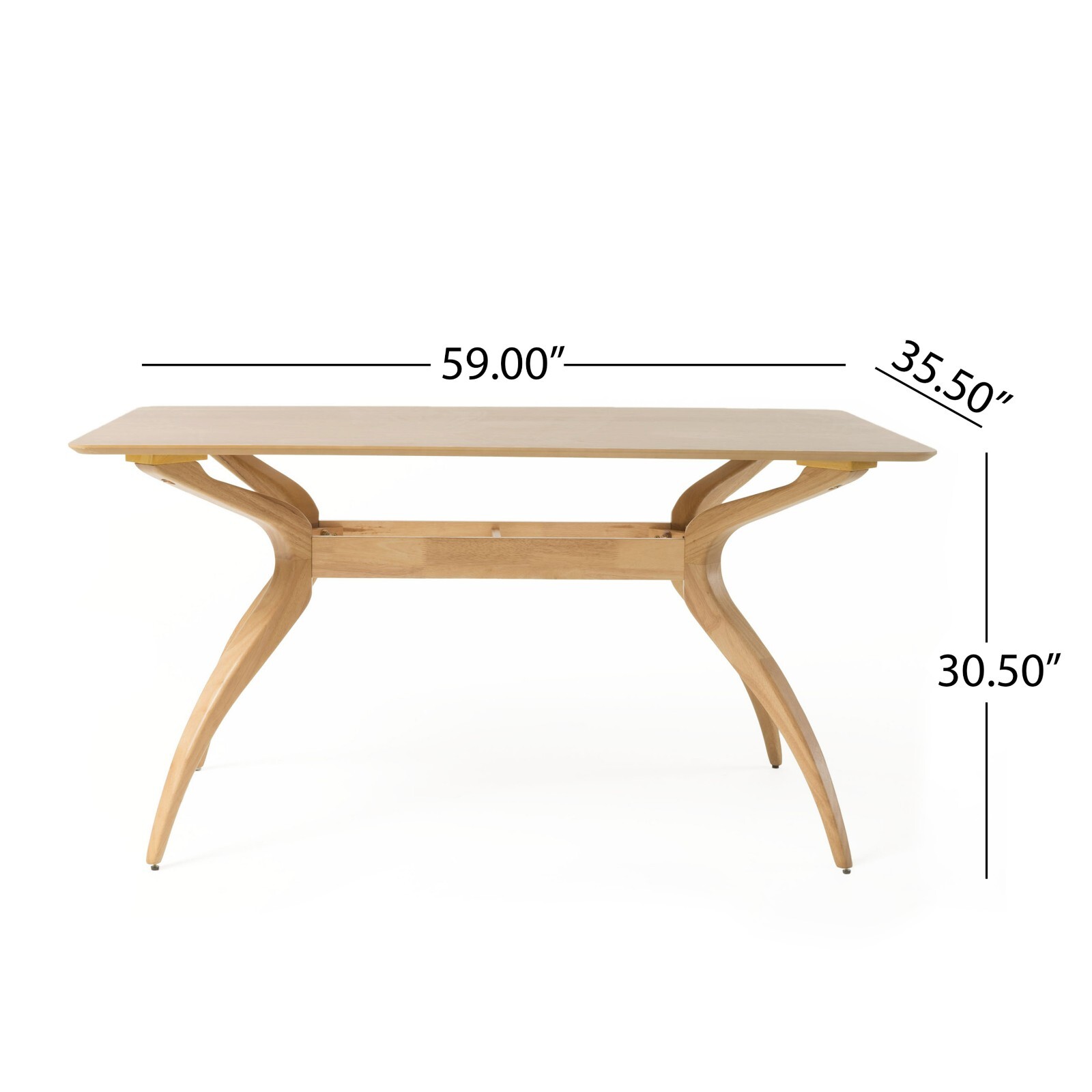 Mabel Mid Century Modern 6 Seater Wood Dining Table
