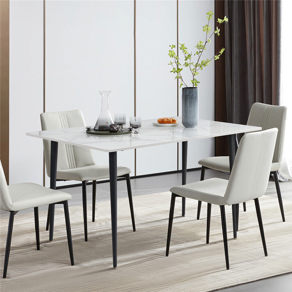 Glossy/ Matt 6 Seater Marble Dining Table Kitchen Fancy Restaurant Dinner Table