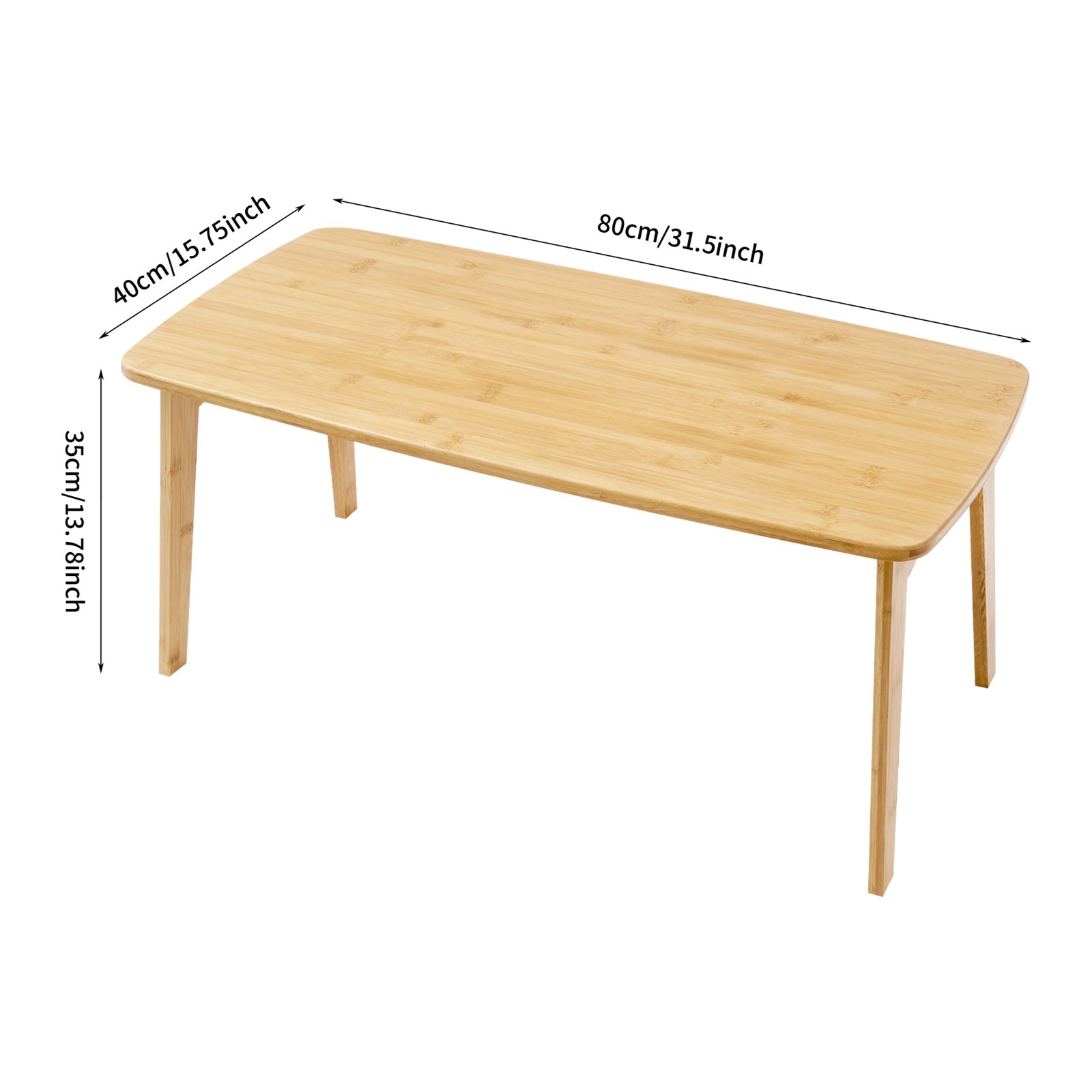 Folding Bamboo Table Foldable Floor Table Coffee Table for Sitting on The Floor