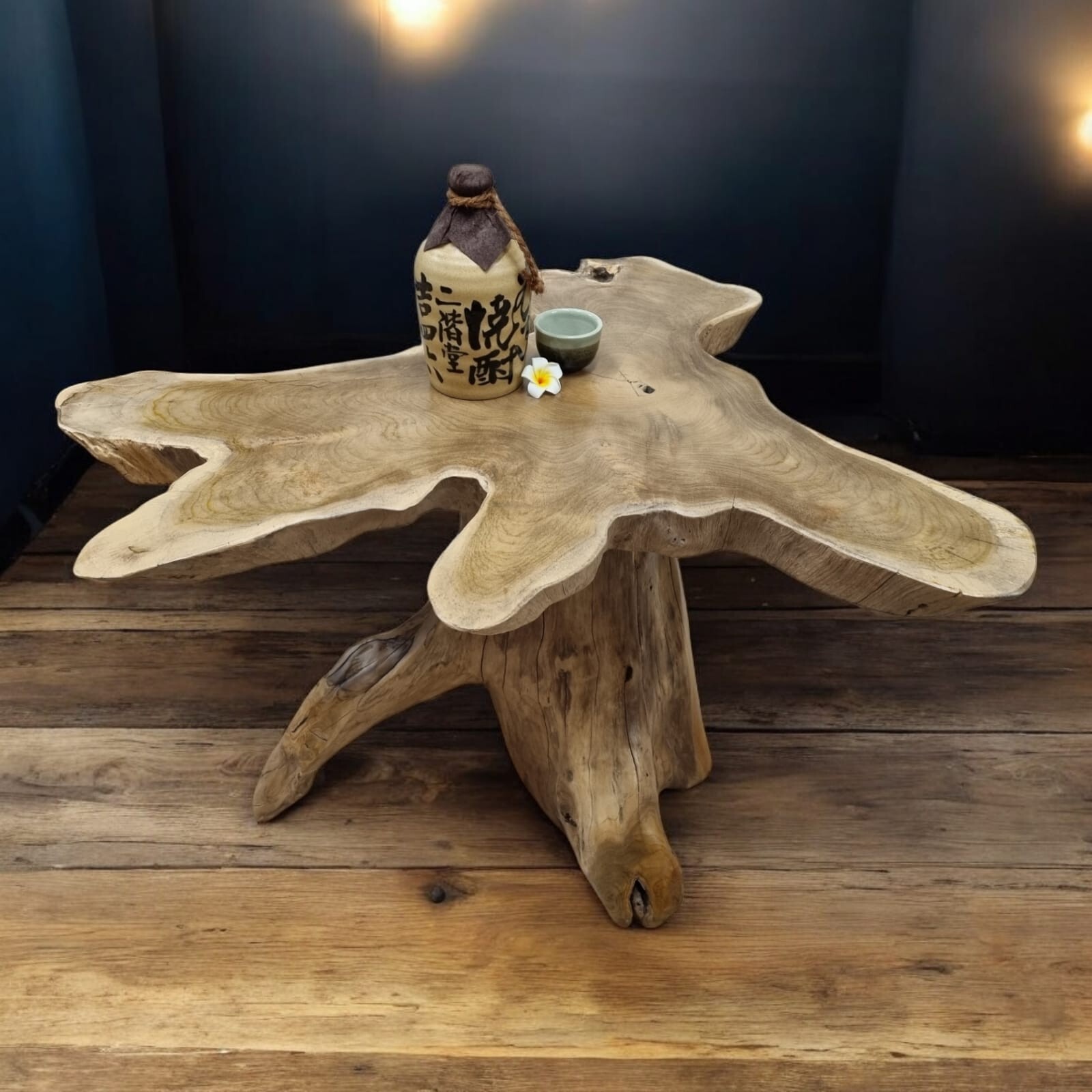 Kinaree ALOR SETAR Teak Live Edge Coffee Table Solid Wood Root Foot New