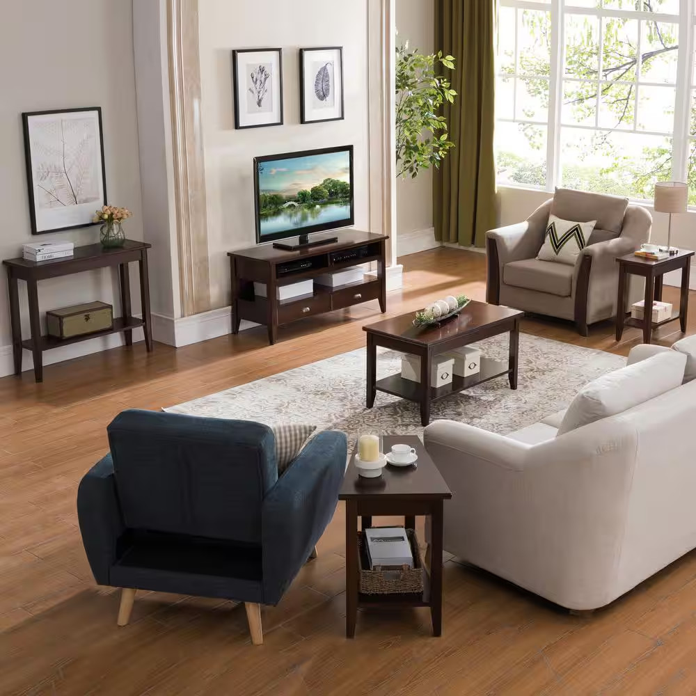 Laurent 17 In. Chocolate Cherry Wedge Solid Wood Recliner End/Side Table with Sh