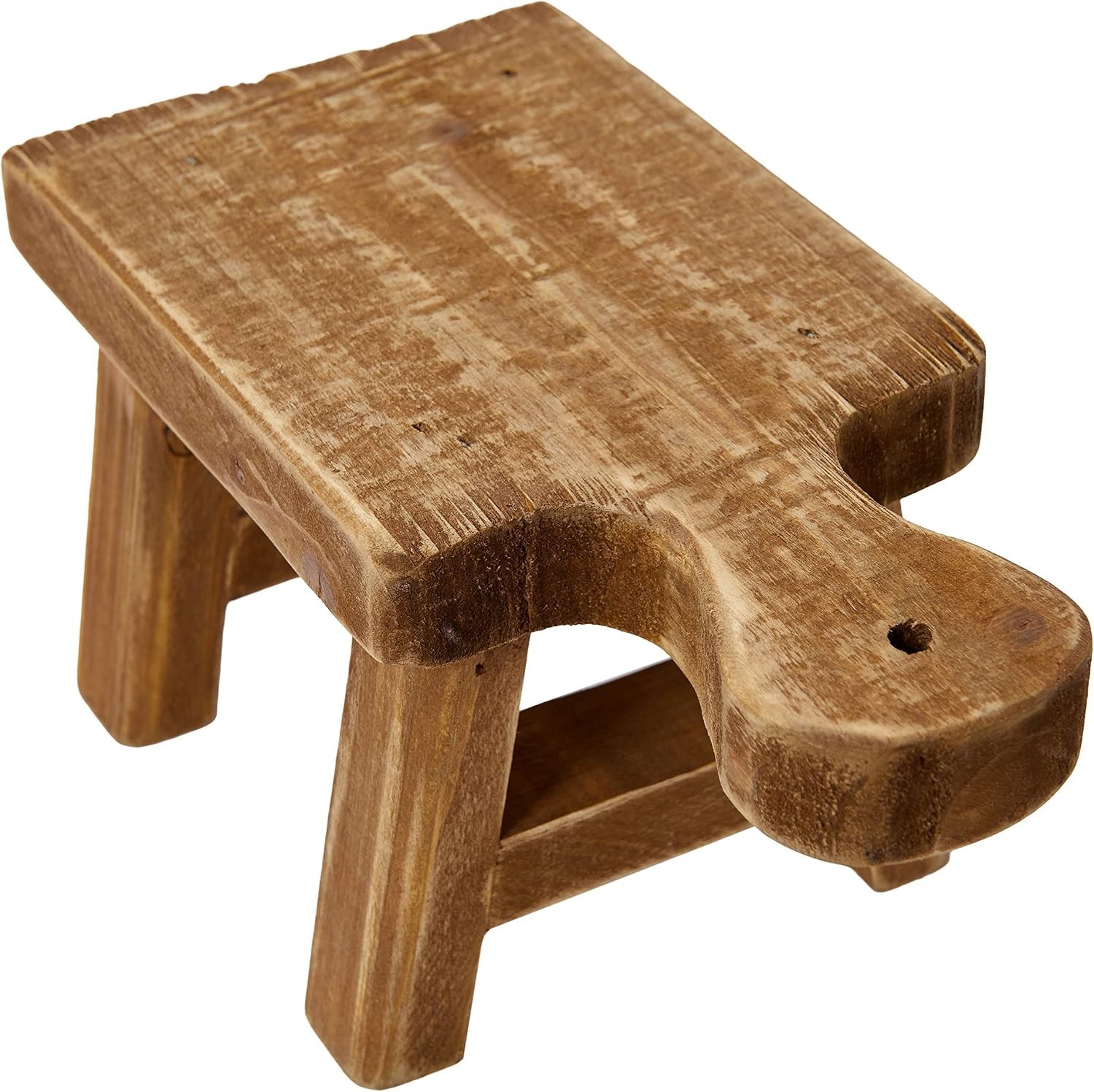 Charming Square Wood Pedestal with Handle – Perfect for Decorative Objects 9.5L