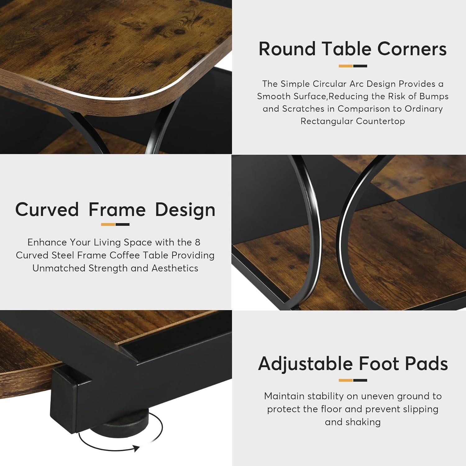 Square Coffee Table Features A Unique Two-tier Design