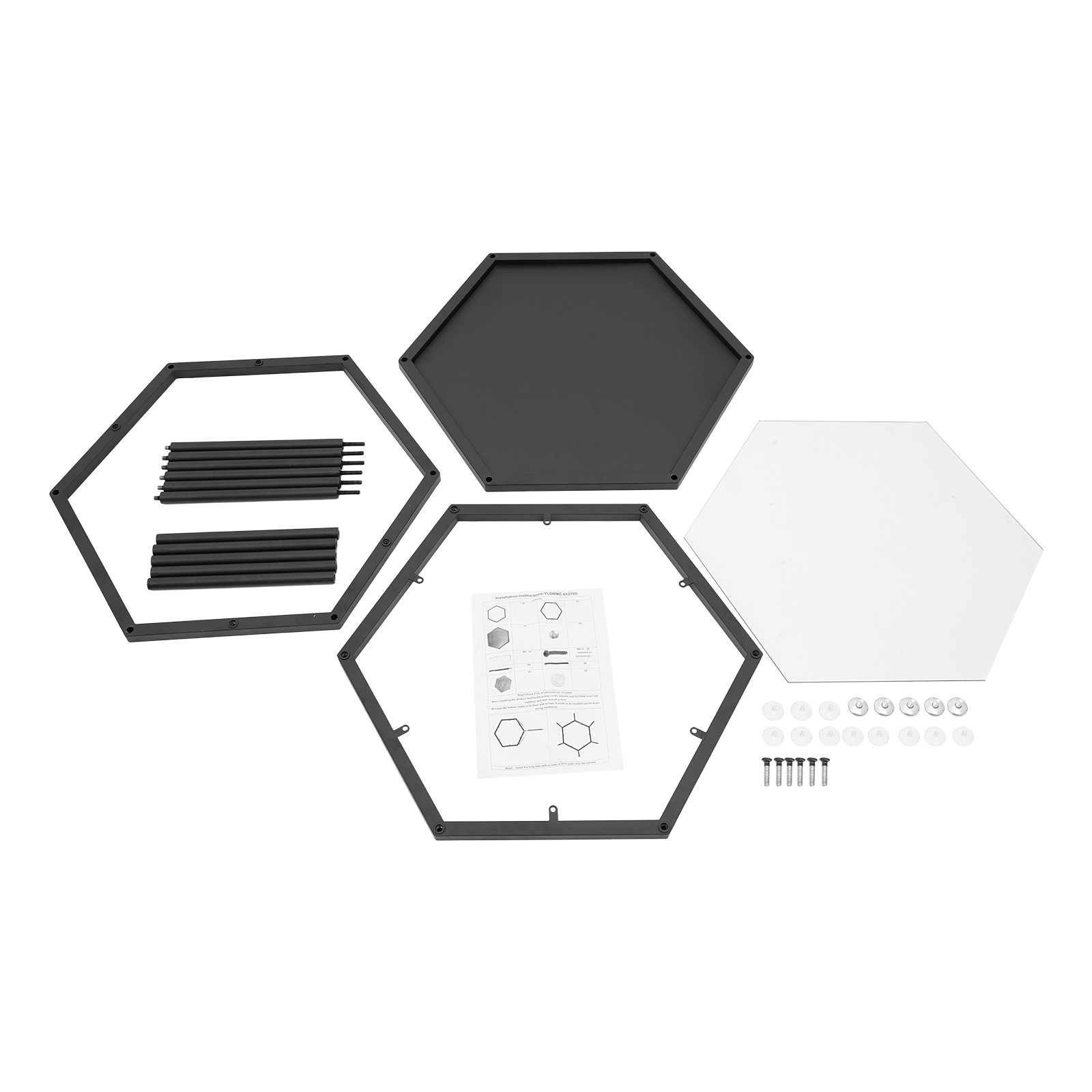 2-tier Hexagon Side 18inch Top Double Shelf Table 50lb 24inch Table For Bedroom