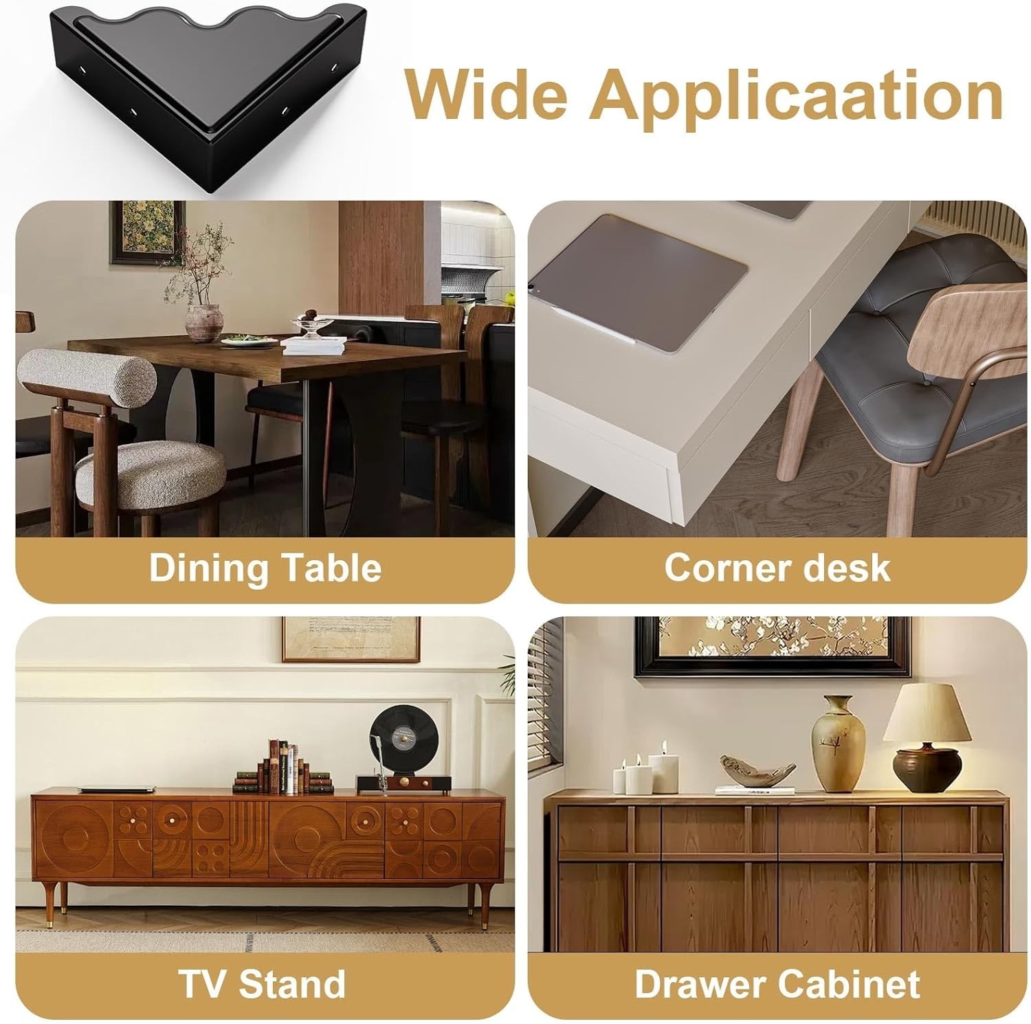 4pcs Table Metal Corner Protectors Minimalist Desk Cabinet Furniture Edge Guards