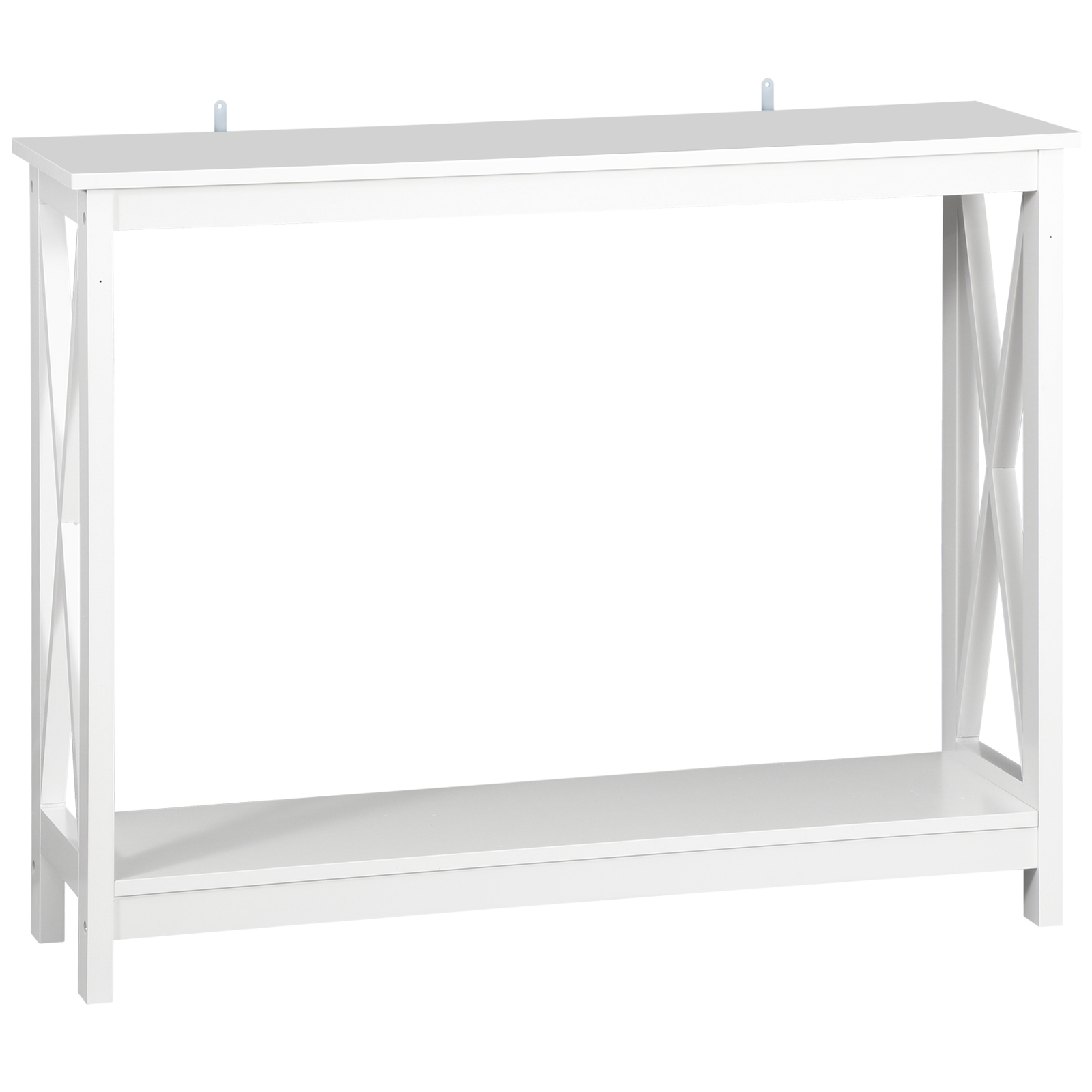 ZenSports 2-Tier Narrow Console Table for Entryway Modern Accent Sofa White