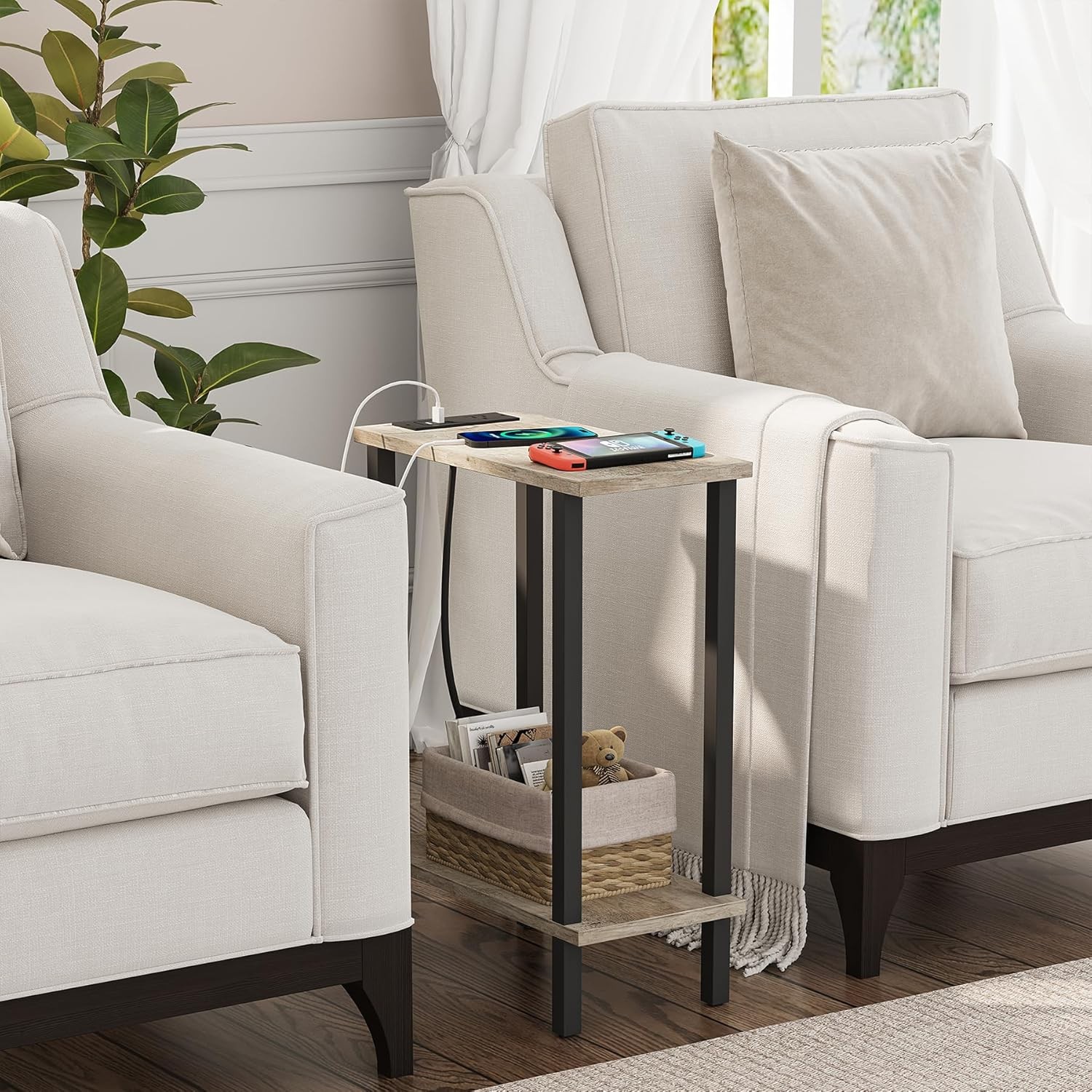 TUTOTAK Small 2-Tier（7.9D x 15.8"W x 22.5"H）, Greige