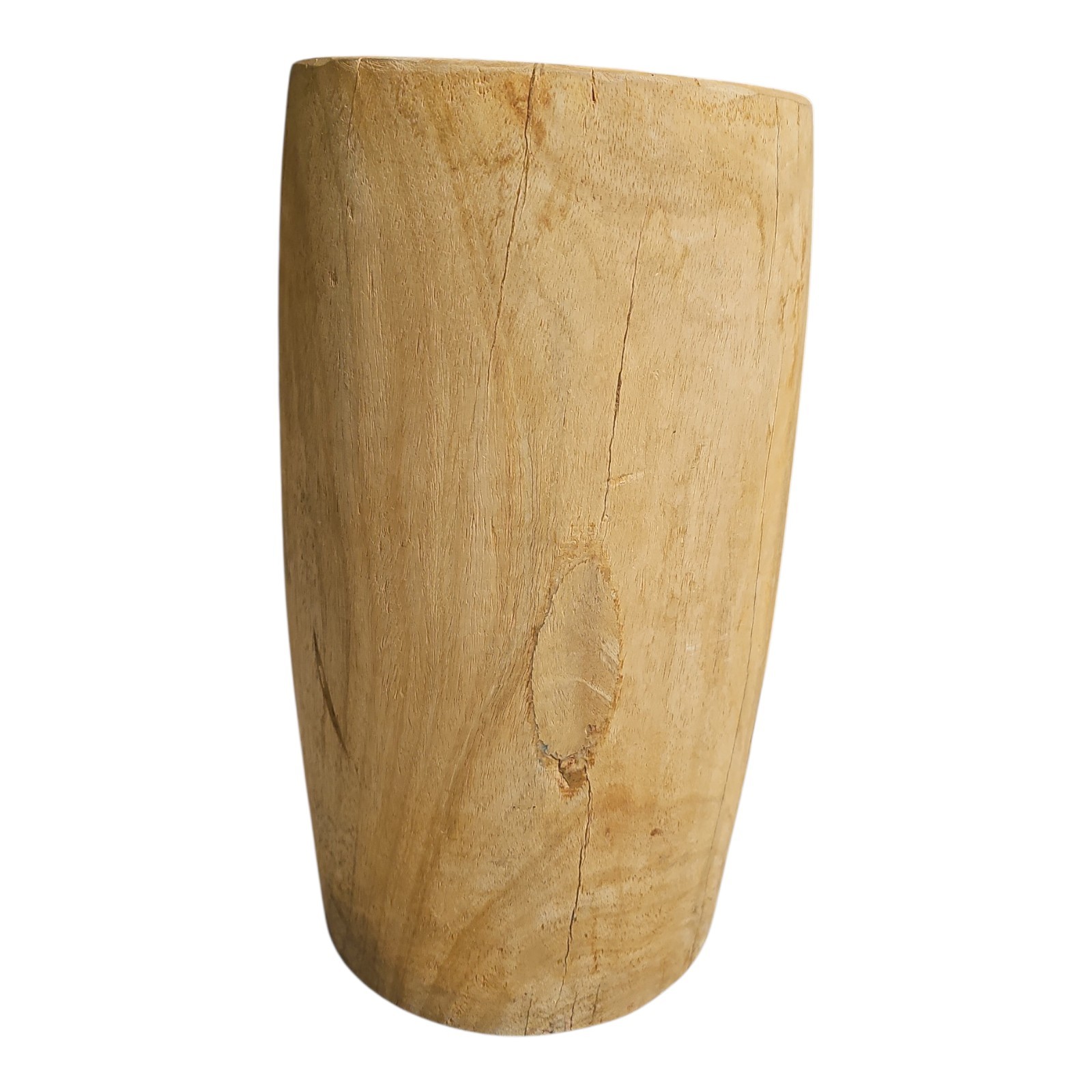 Modern Solid Wood Stump Stool Dimas Side Table Natural 17″h By 9″ Round