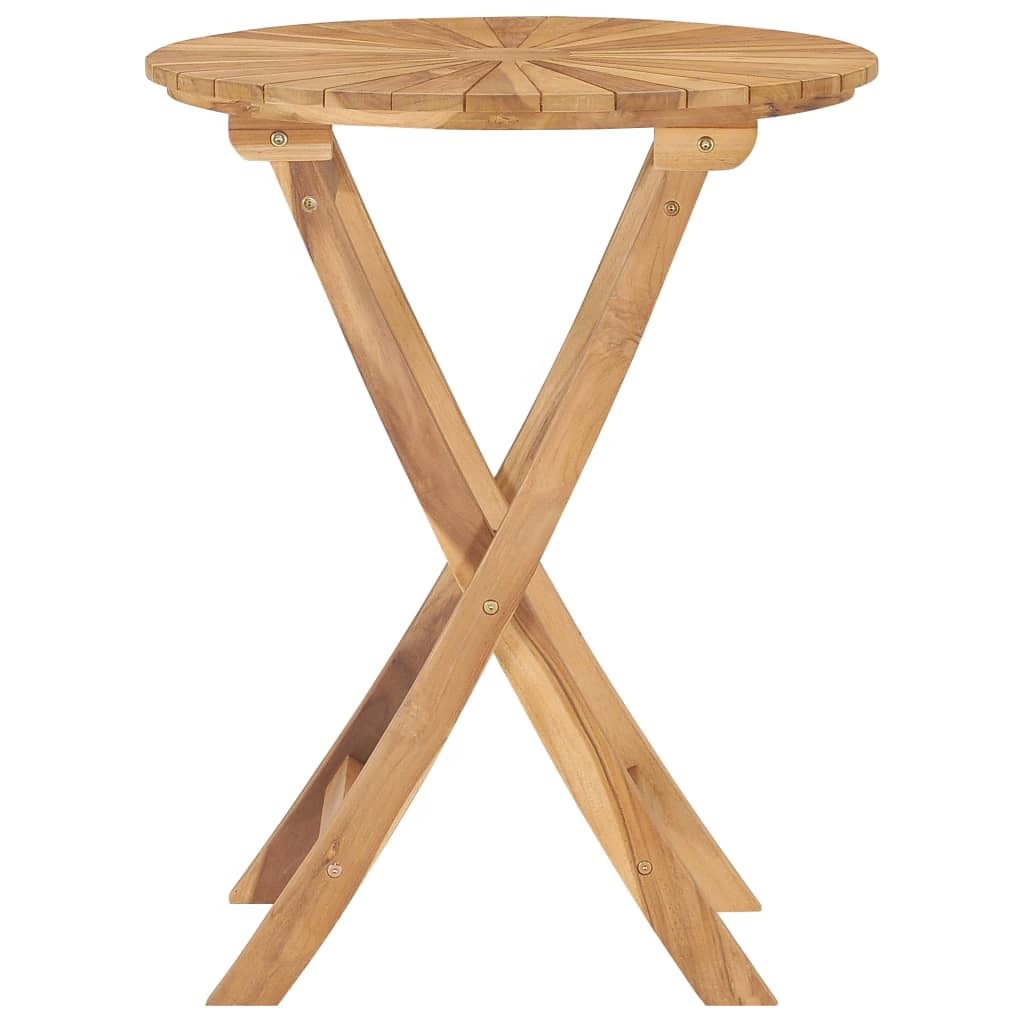 Folding Patio Table Ø 23.6″ Solid Teak Wood