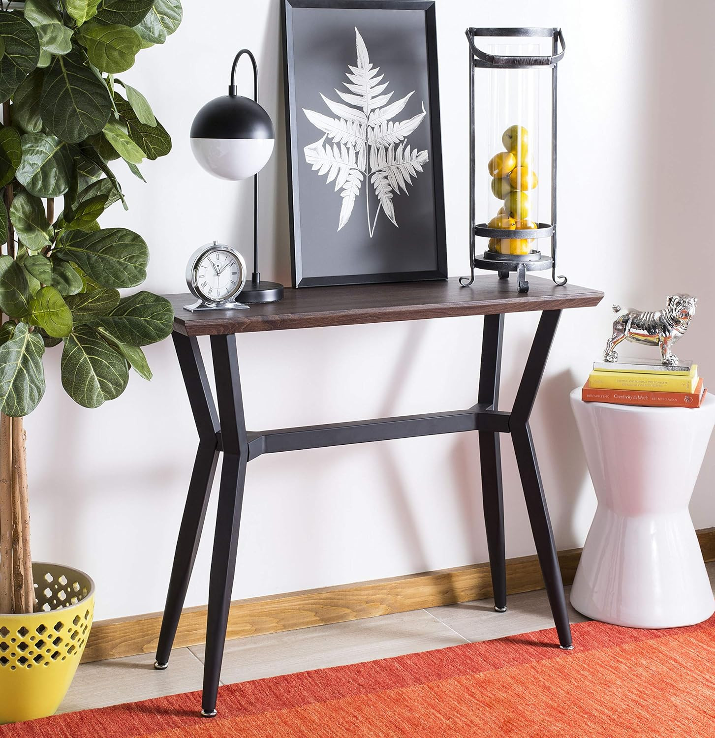 Stylish Home Andrew Brown & Black Console Table for Any Room