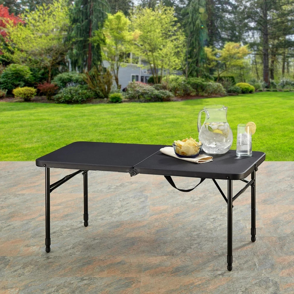 Mainstays 40″ Adjustable Height Centerfold Folding Table, Black