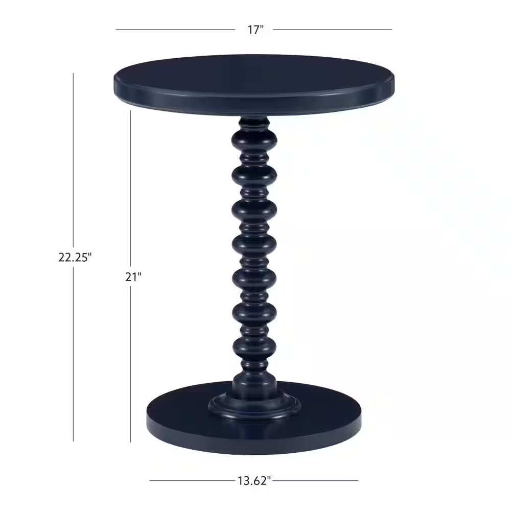 Spencer 17 In. Navy Blue round Wood End Table