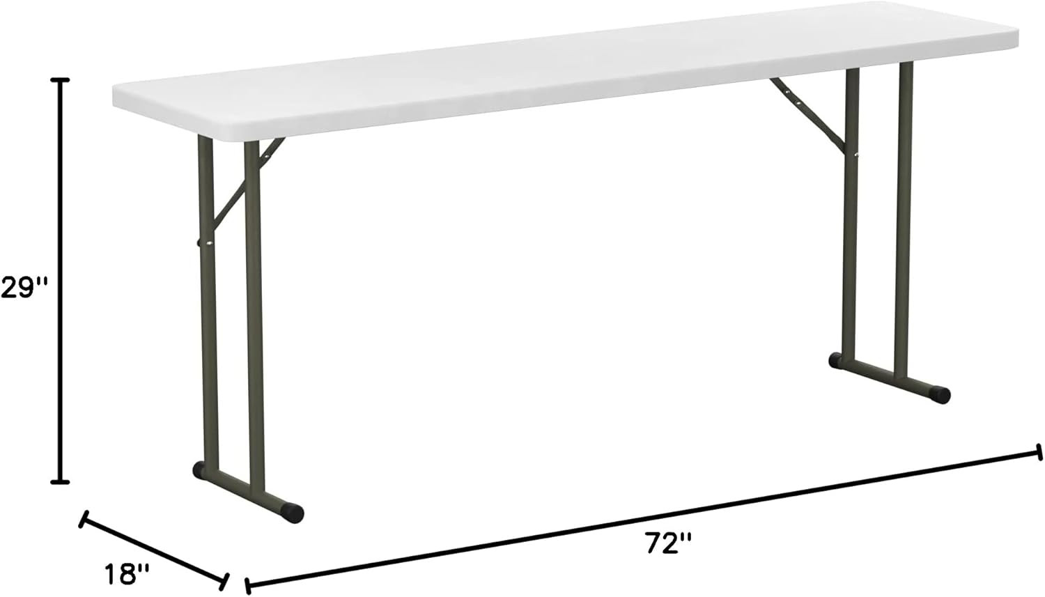18″ X 72″ Granite White Heavy-Duty Blow Molded Plastic Folding Table