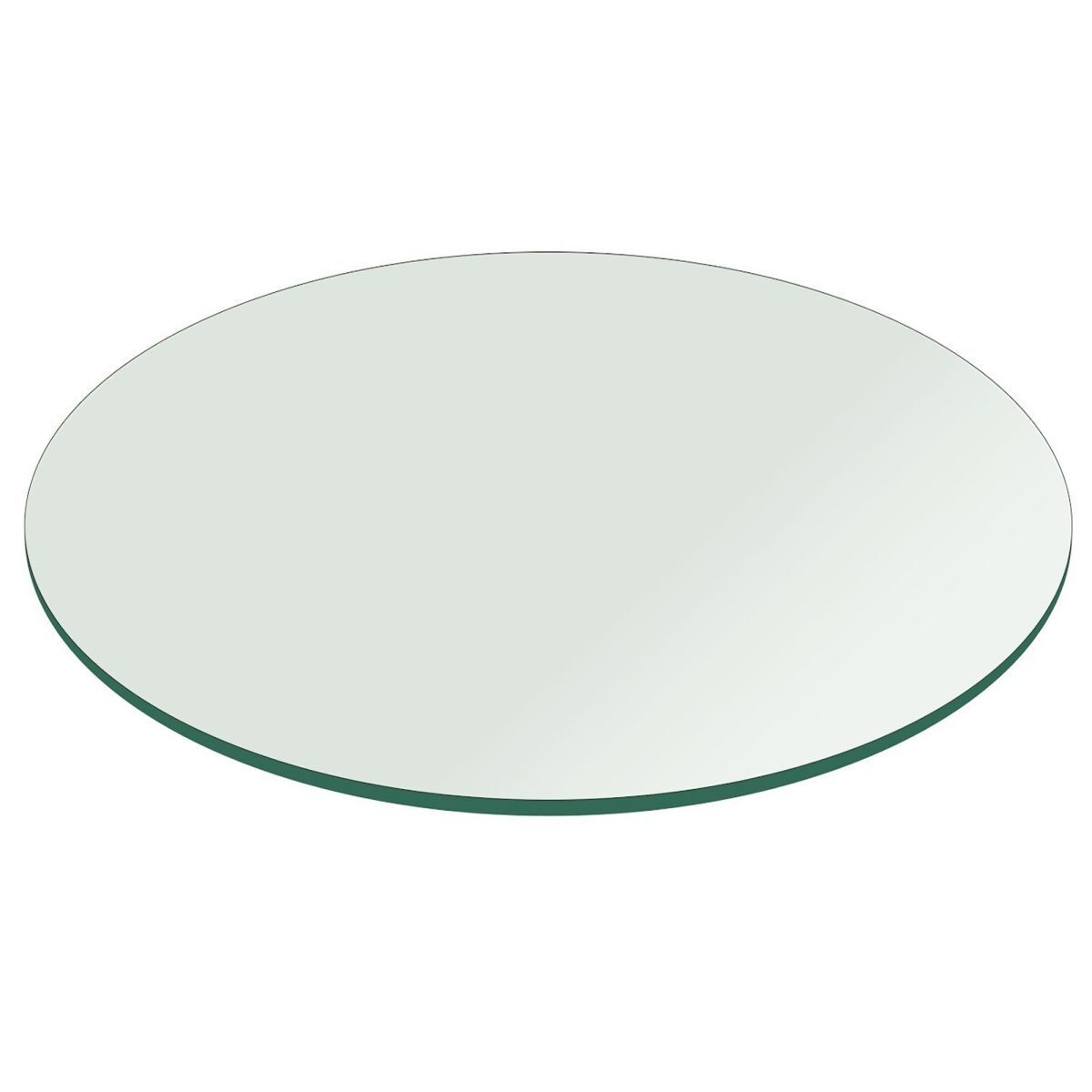 1/2″ Inch Thick Clear Tempered Round Glass Table Top with Flat Polished Edge