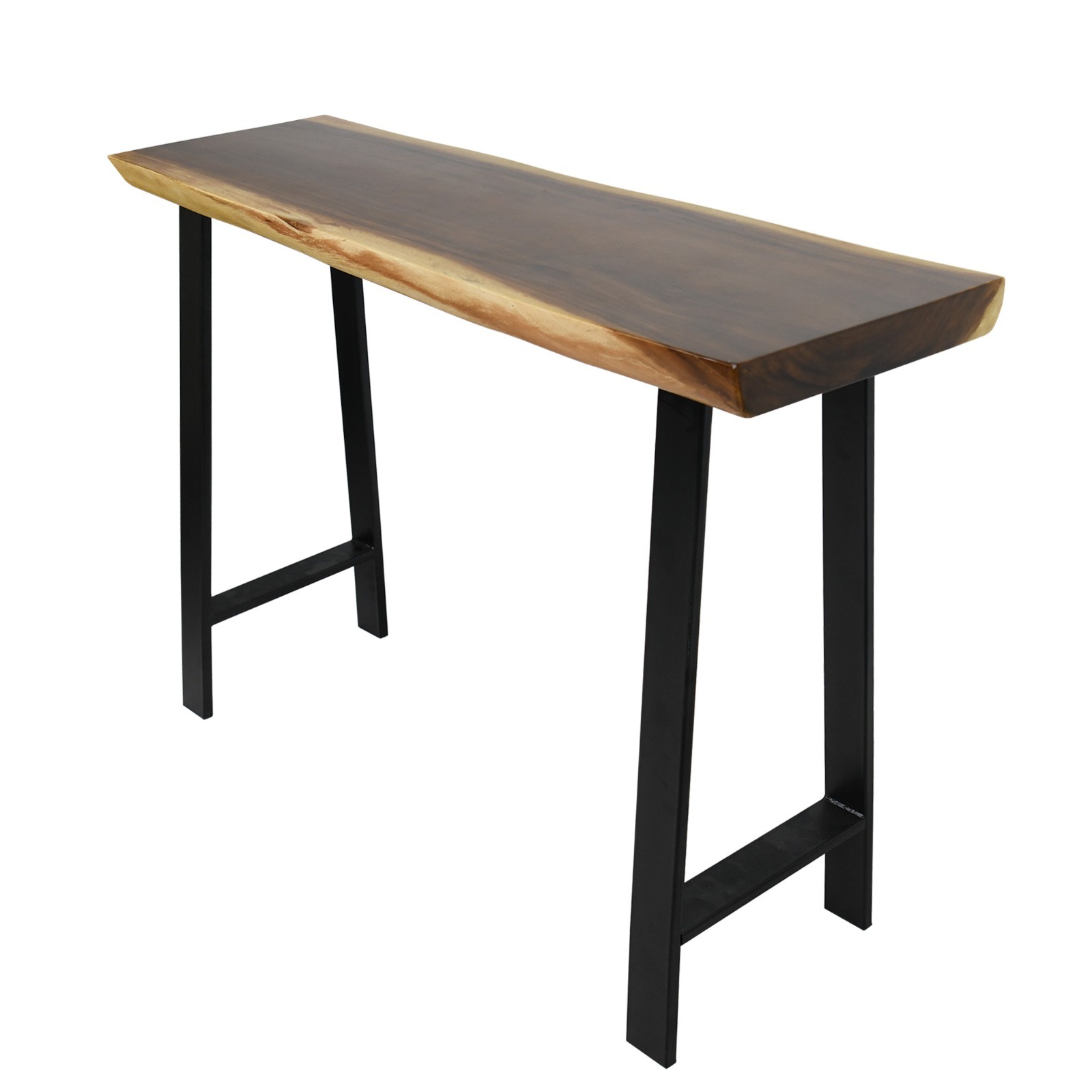 Rustic Suar Wood Console Table Natural Edge Sofa Table for Living Room Entryway