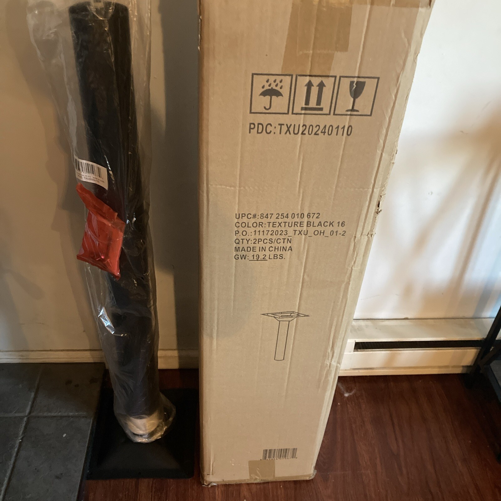 Commercial Bar Height Table Columns 3” Diameter 39” Height Metal Black 1 In Box