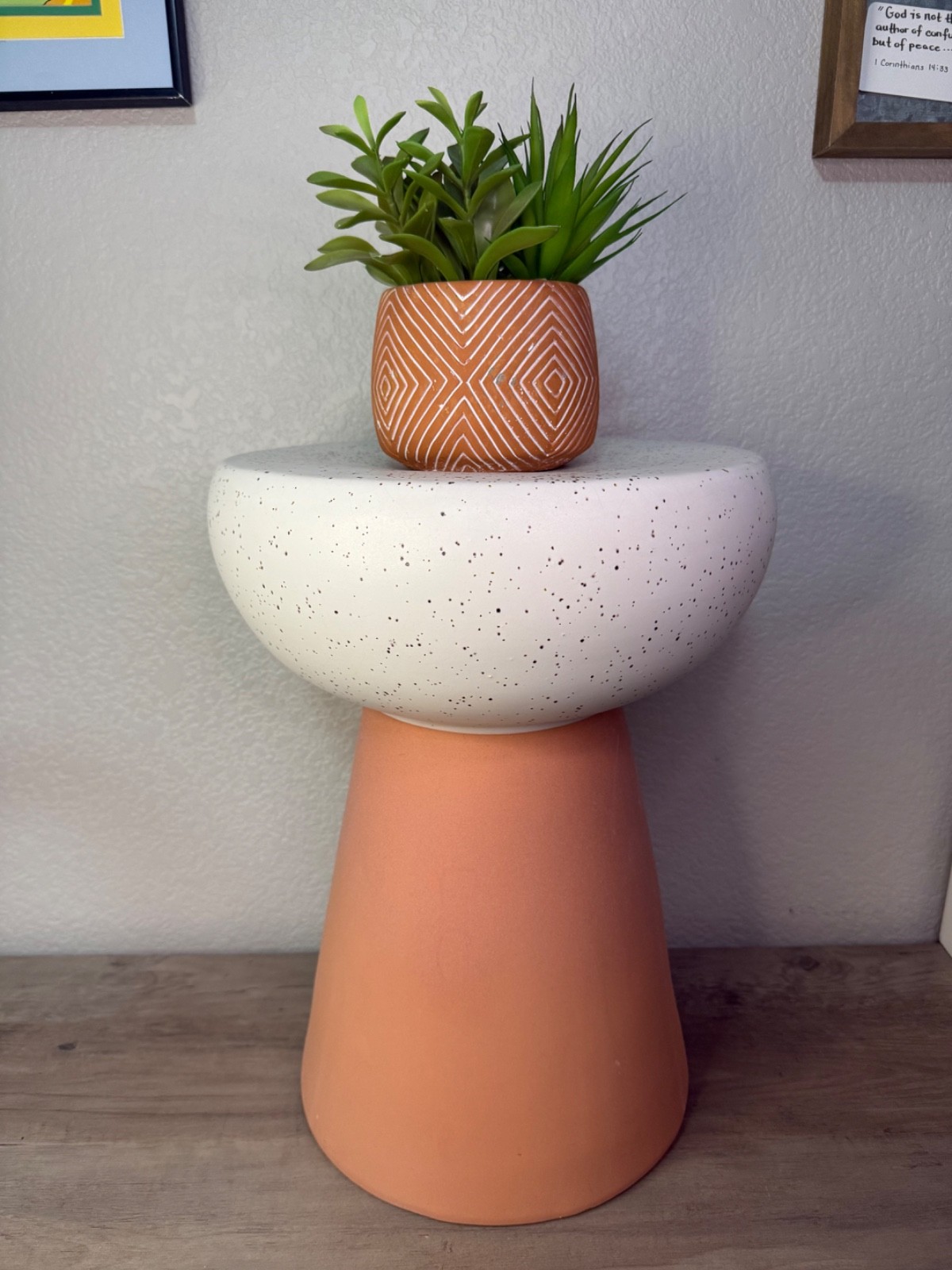 rare urban outfitters ceramic indoor outdoor side table plant not included