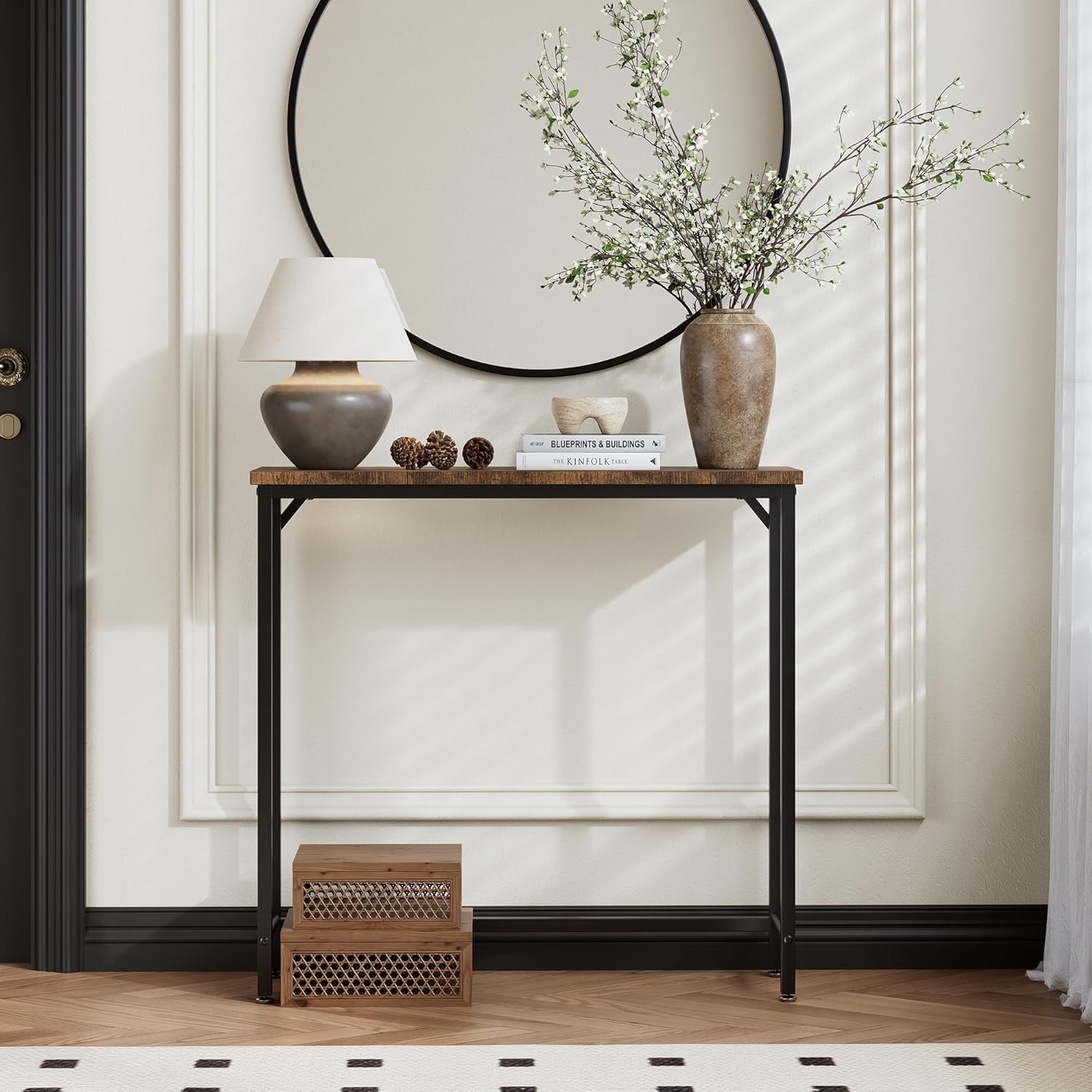 Small Space Console Table with Heavy Duty Design and Anti-Tip Features