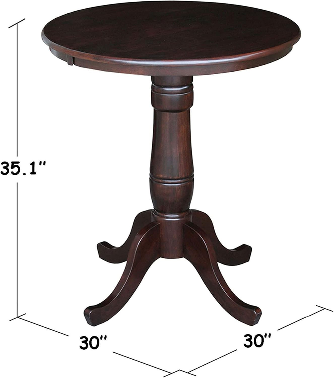 Elegant 30″ Round Rich Mocha Pedestal Table – Stylish & Versatile Design