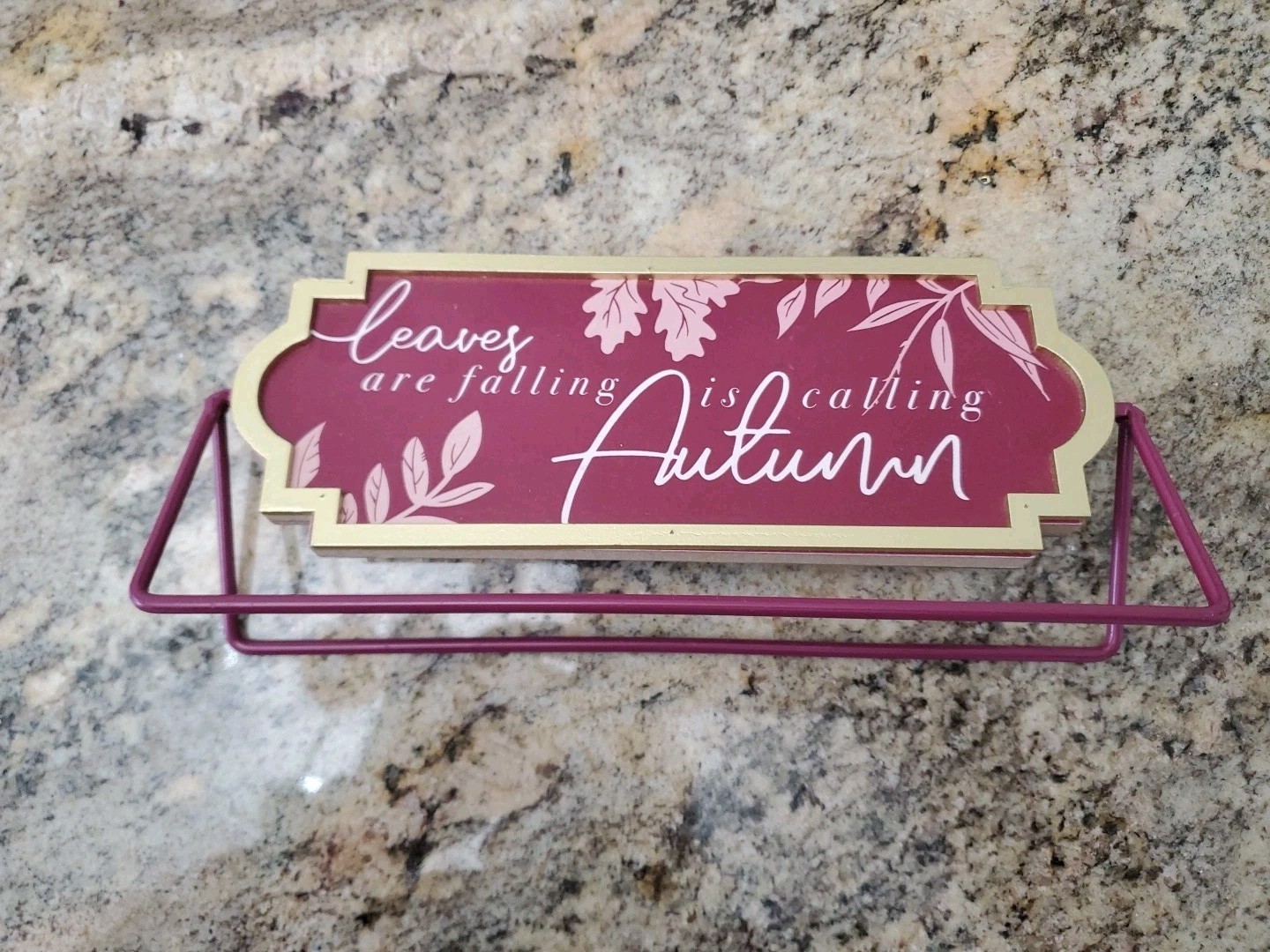 Swivel Autumn Sign, Handmade Metal/wood Tabletop Decor