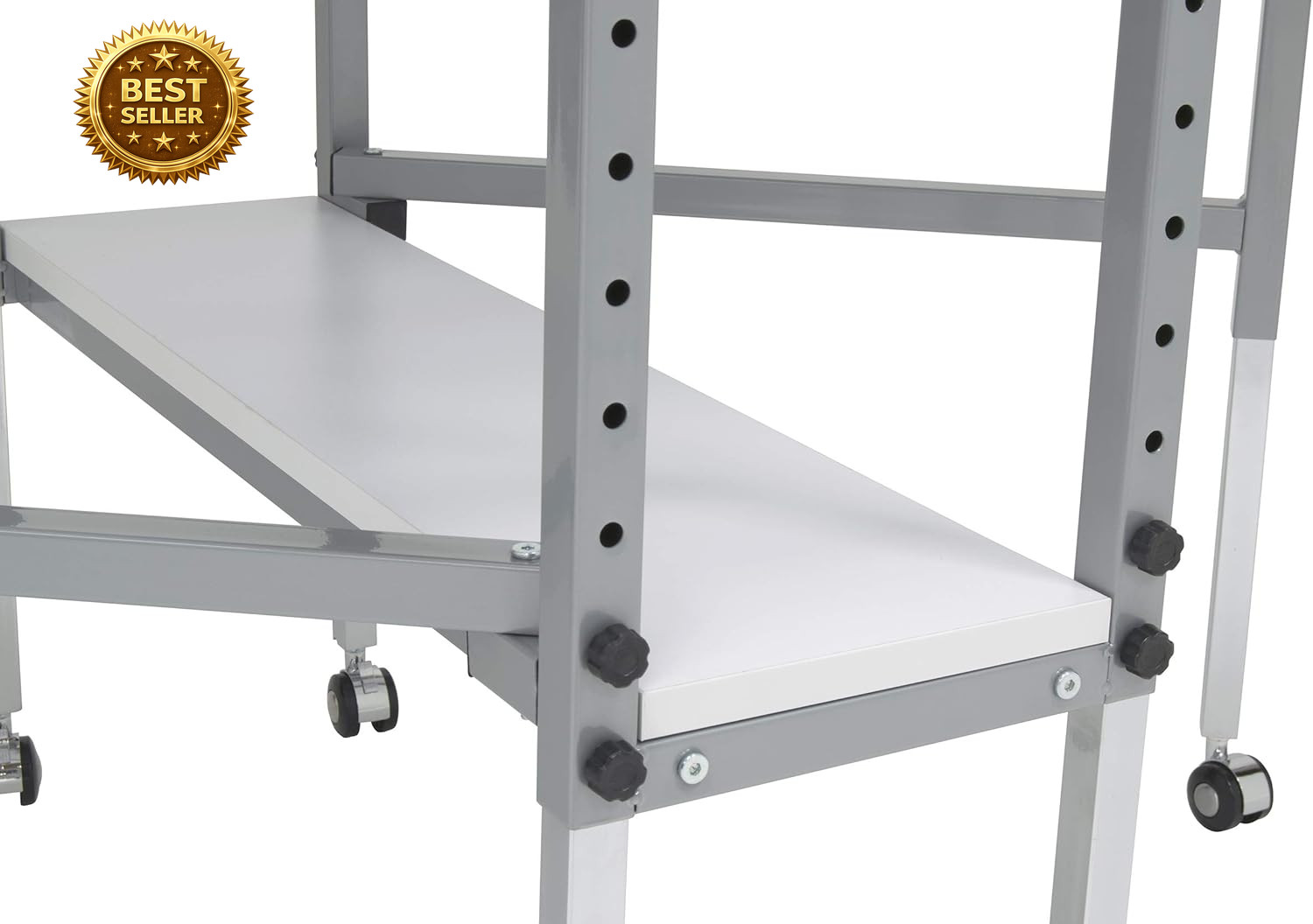 Foldable Hobby Cutting Grid Table 58.75″ Adjustable Craft Sewing Desk White