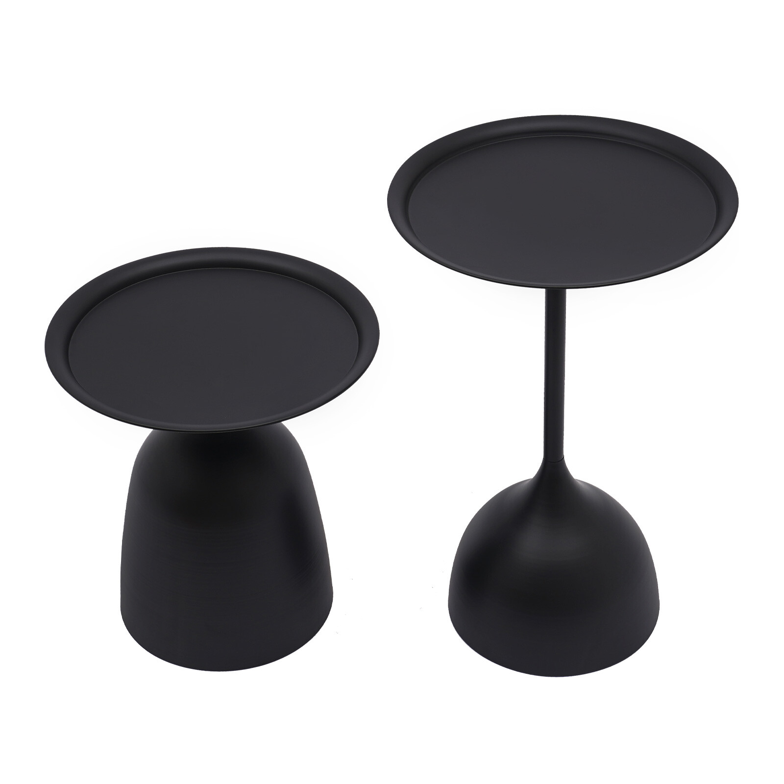 2-Pack Modern Round Side Tables in Iron for Living Room and Bedroom