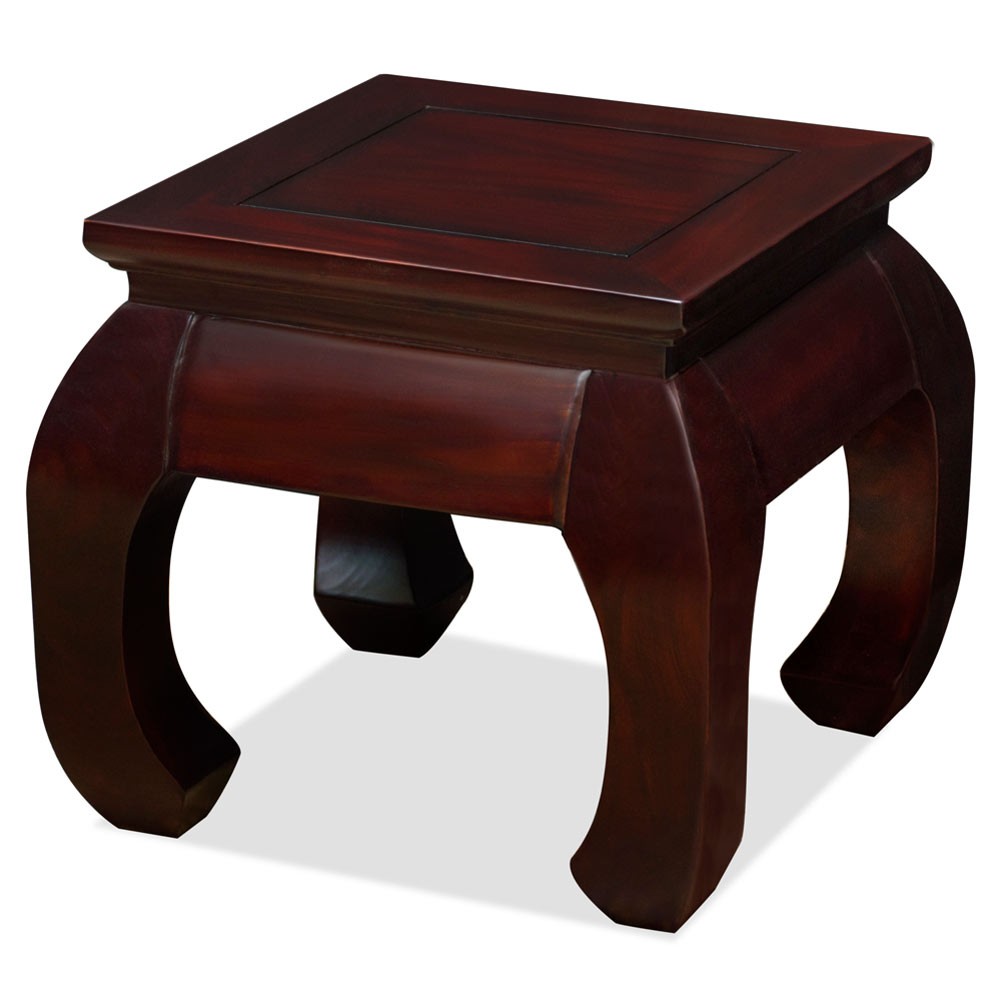 US Seller – Dark Cherry Petite Elmwood Ming Square Chinese Table