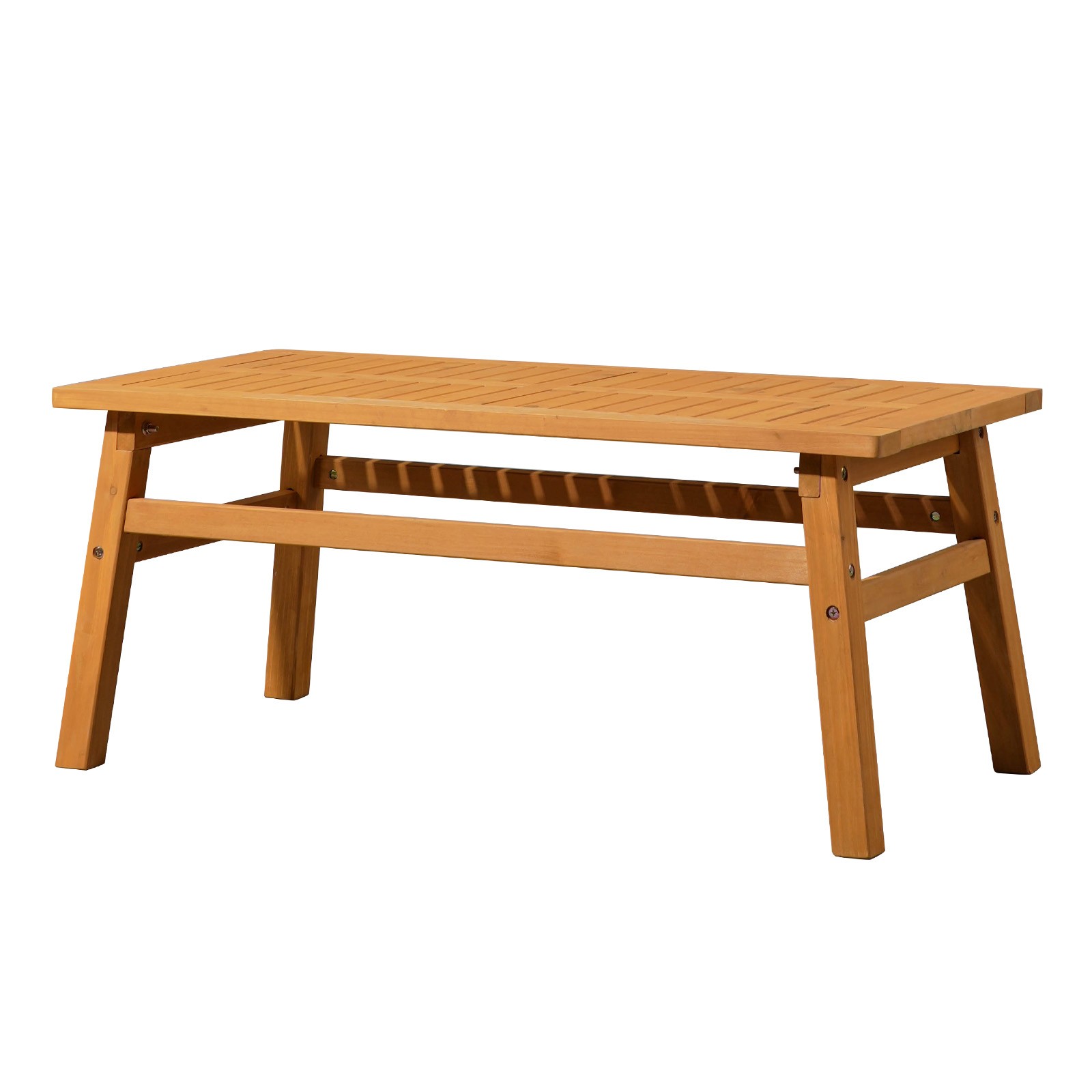 Outdoor Wood Coffee Table, 42″ Farmhouse Side Table For Patio, Solid Cedar Wood