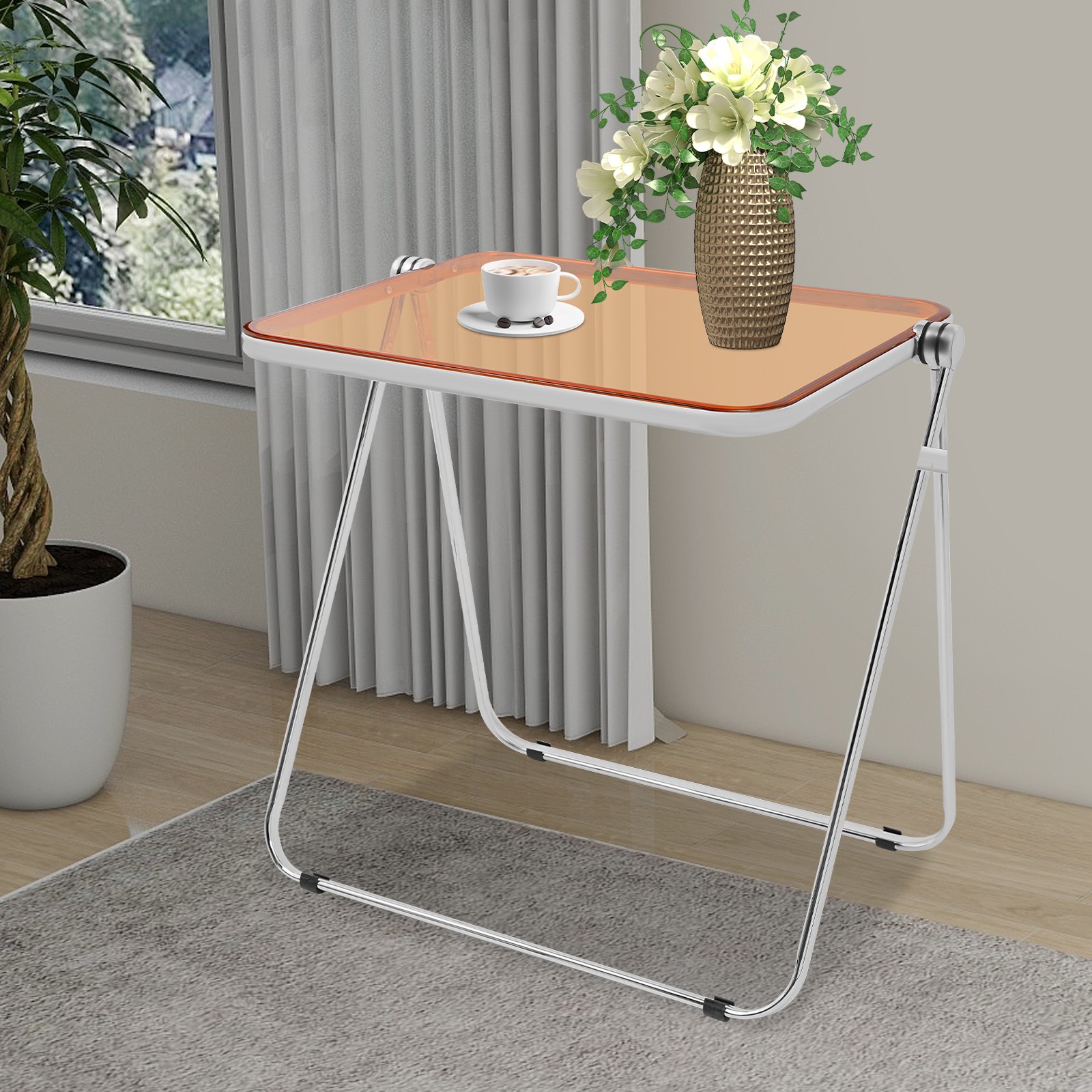 Indoor Folding Side Table Modern Small Computer Storage Desk For Home Office
