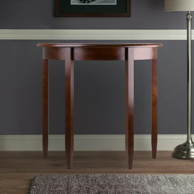 Small Half Moon Console Table Hall Entryway Living Room Wooden Accent Display