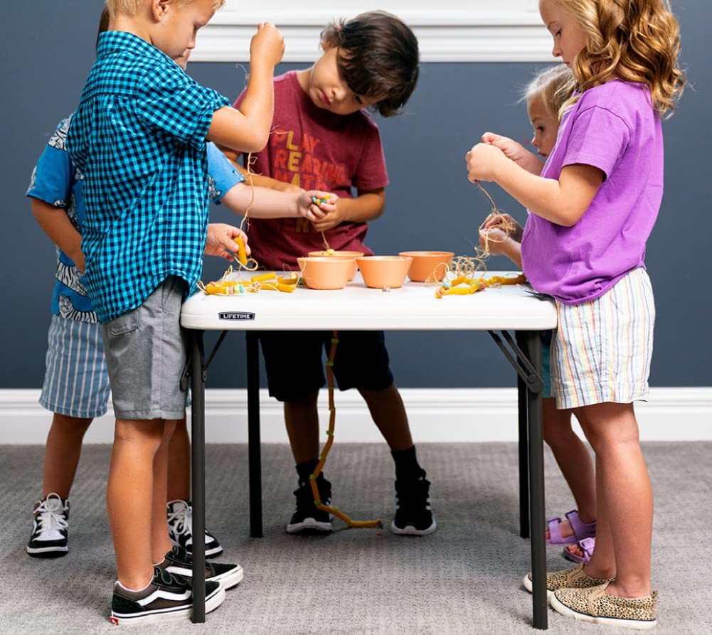 80425 Kids Folding Table, Almond, 24″