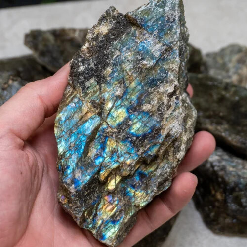 Labradorite Crystal Table Coffee & Side Table Top Home Decor, Gemstone Table
