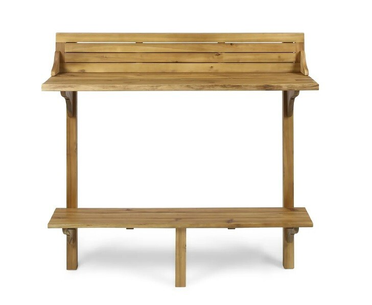 Natural Table Balcony Bar High Top Pub Narrow Saver Wood Design Space Slim New