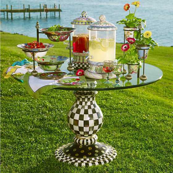 Mackenzie-Childs Check Pedestal Table Base
