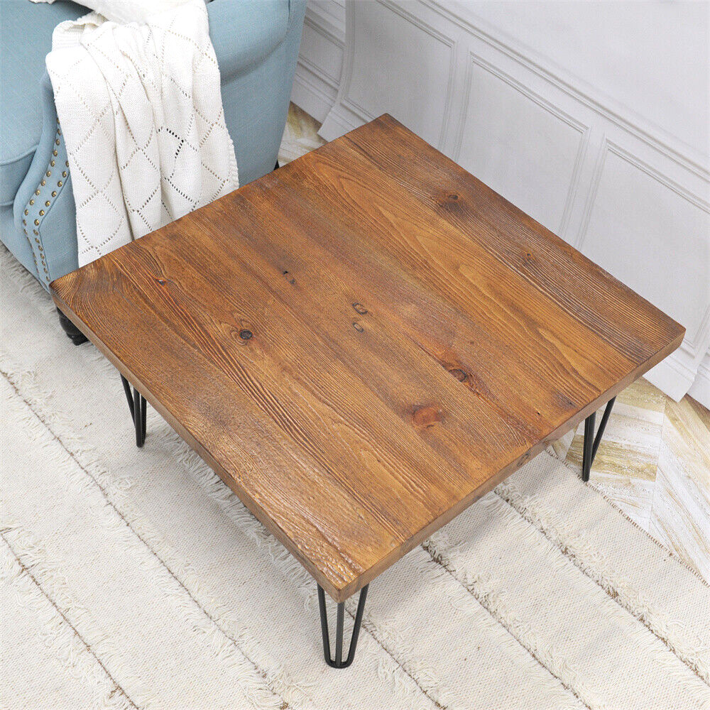 Rustic Square Old Pine Wooden Coffee Table Home Furniture for Living Room Decor