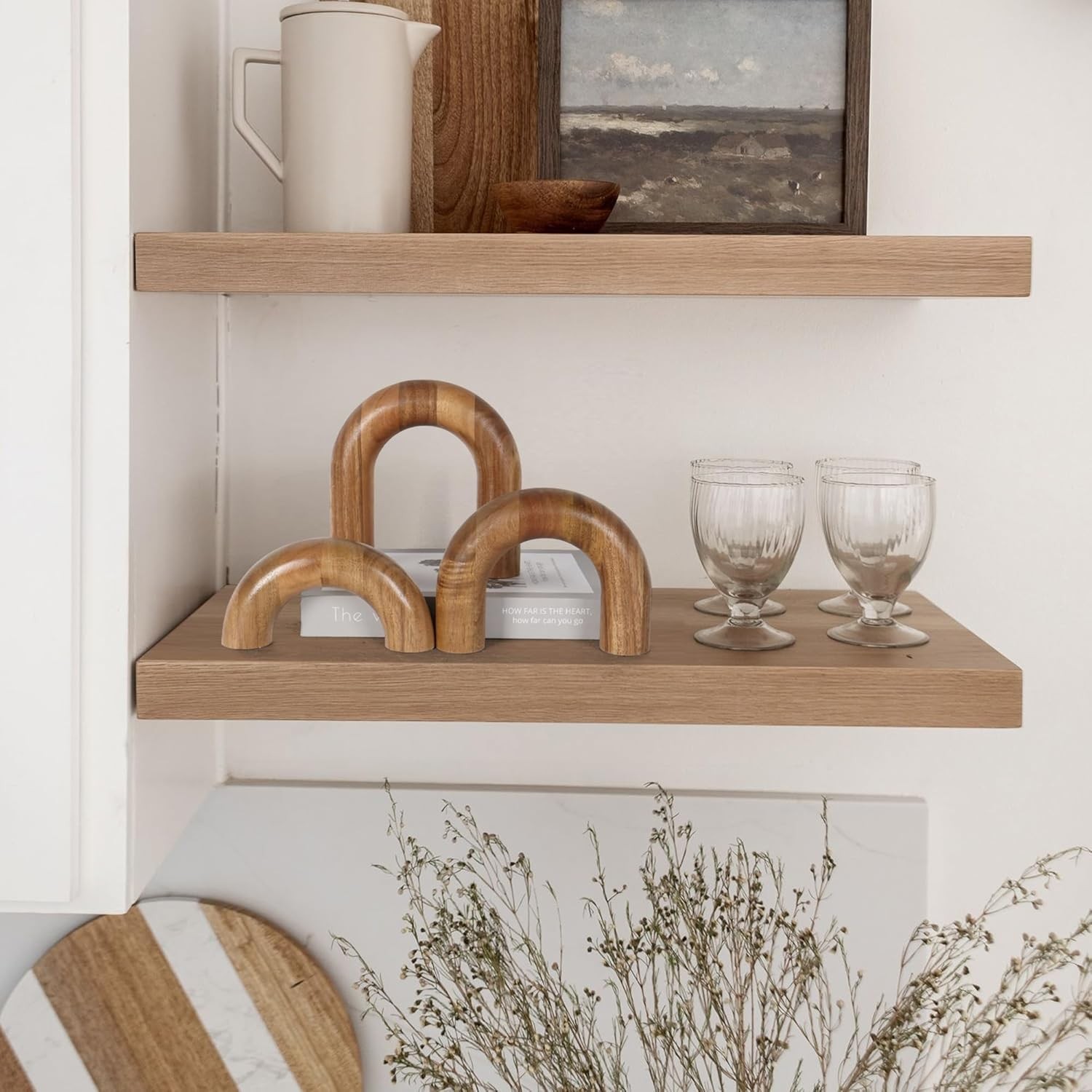 3 Pcs Wood Shelf Decor Aesthetic, Modern Aesthetic Home Decor Accent