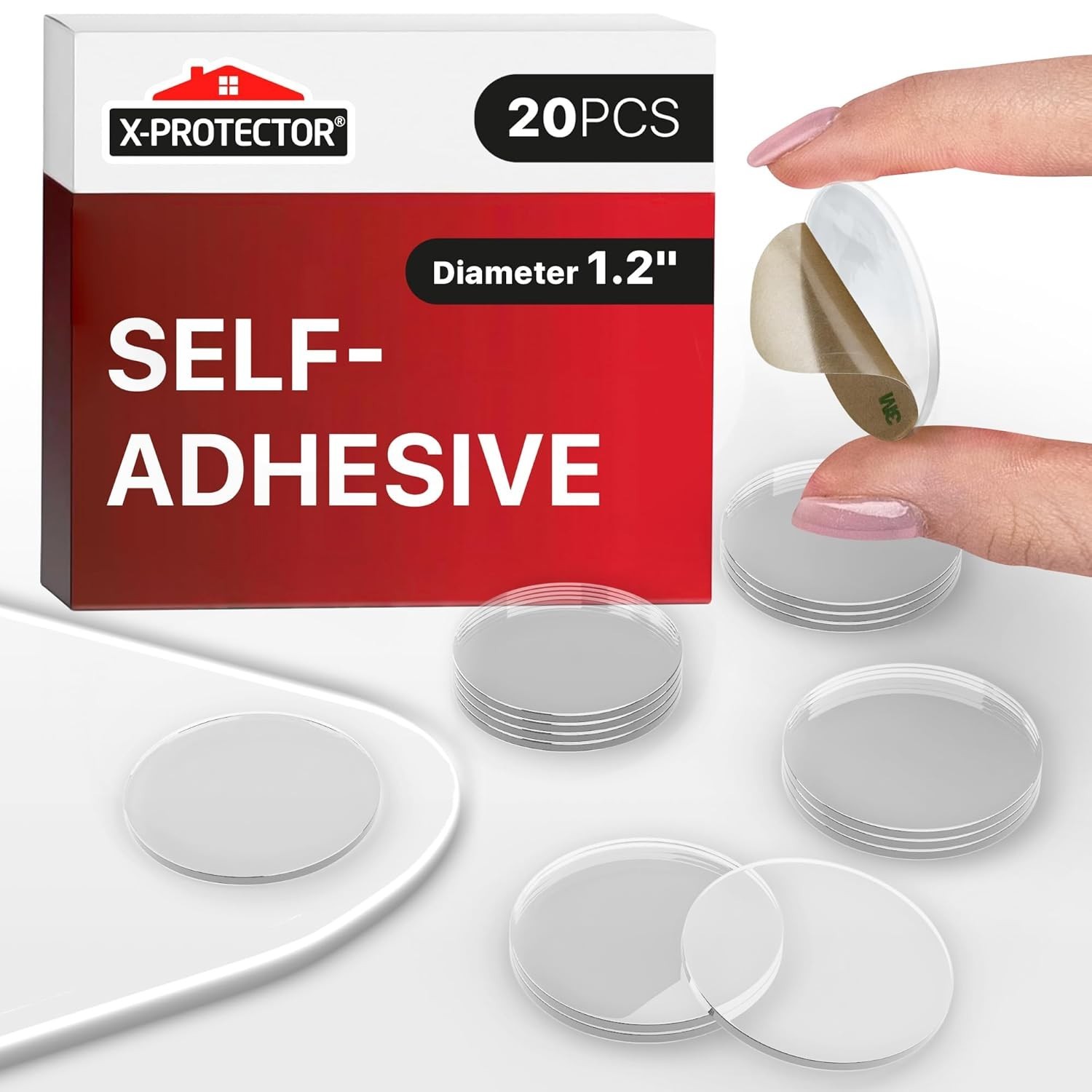Glass Table Top Bumpers 20 PCS Clear Self Adhesive Anti Slip Pads for Protection