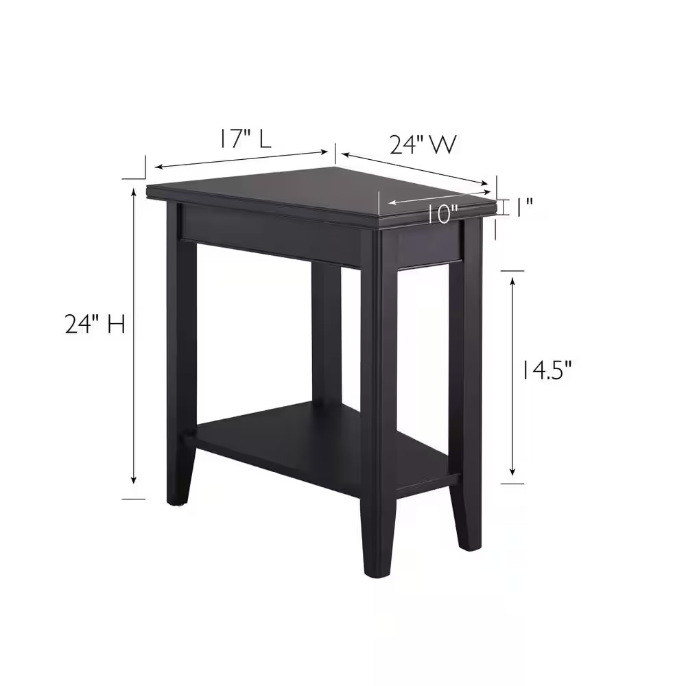 Laurent 17 In. Chocolate Cherry Wedge Solid Wood Recliner End/Side Table with Sh