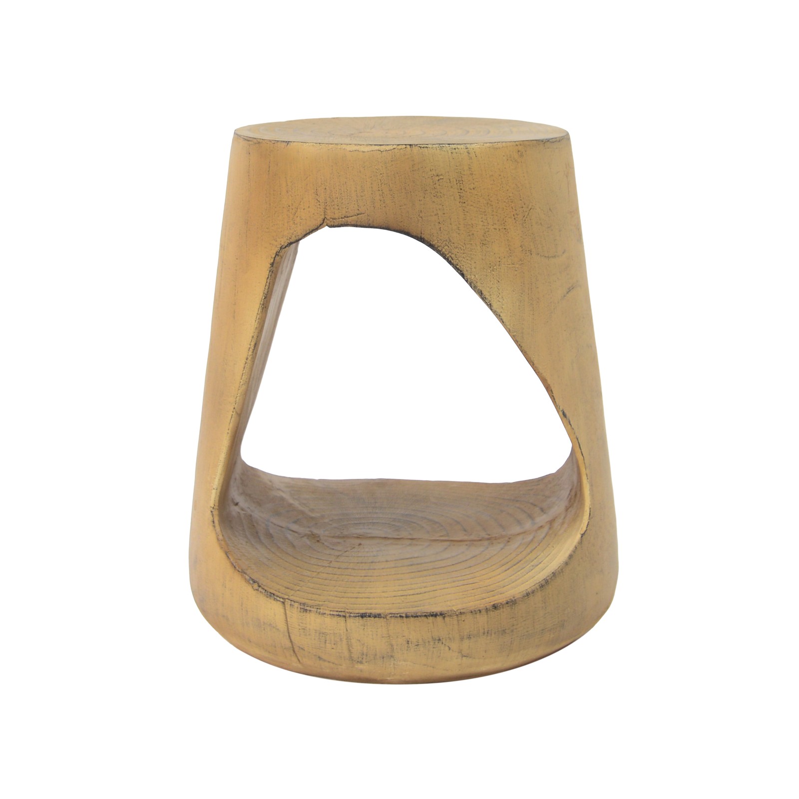 MGO -Hollow Side Table, Wood-like texture, Natural Color