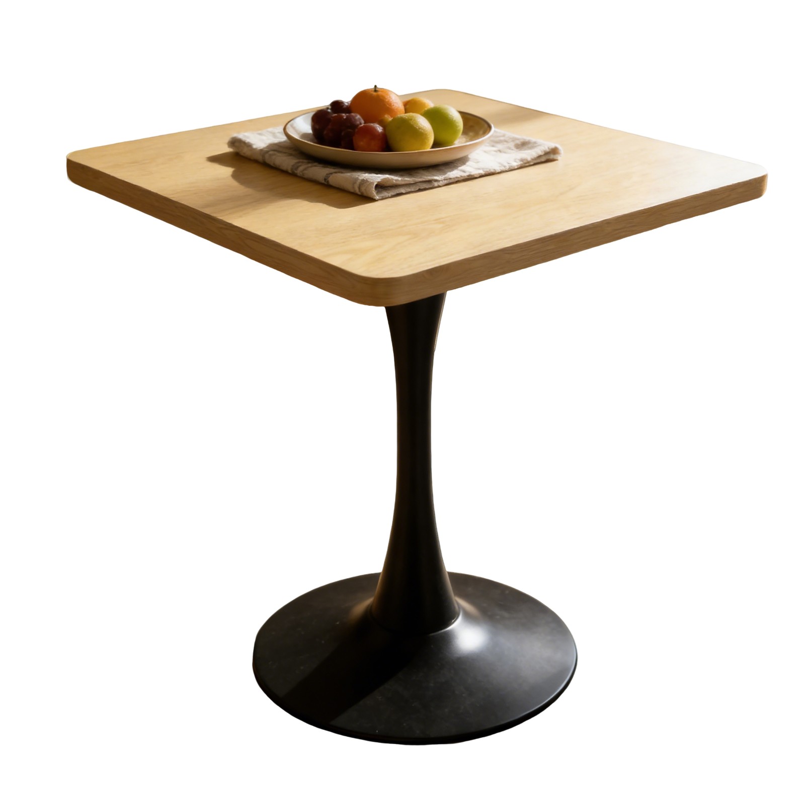 Square Dining Table 27.6″ Table Modern Bistro Table for Kitchen Cafe Natural