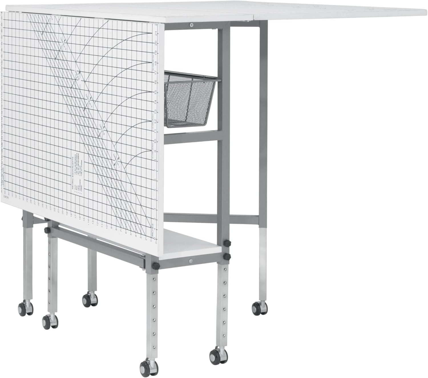 Foldable Hobby and Cutting Grid Table – 58.75″ W X 36.5″ D White Arts and Crafts
