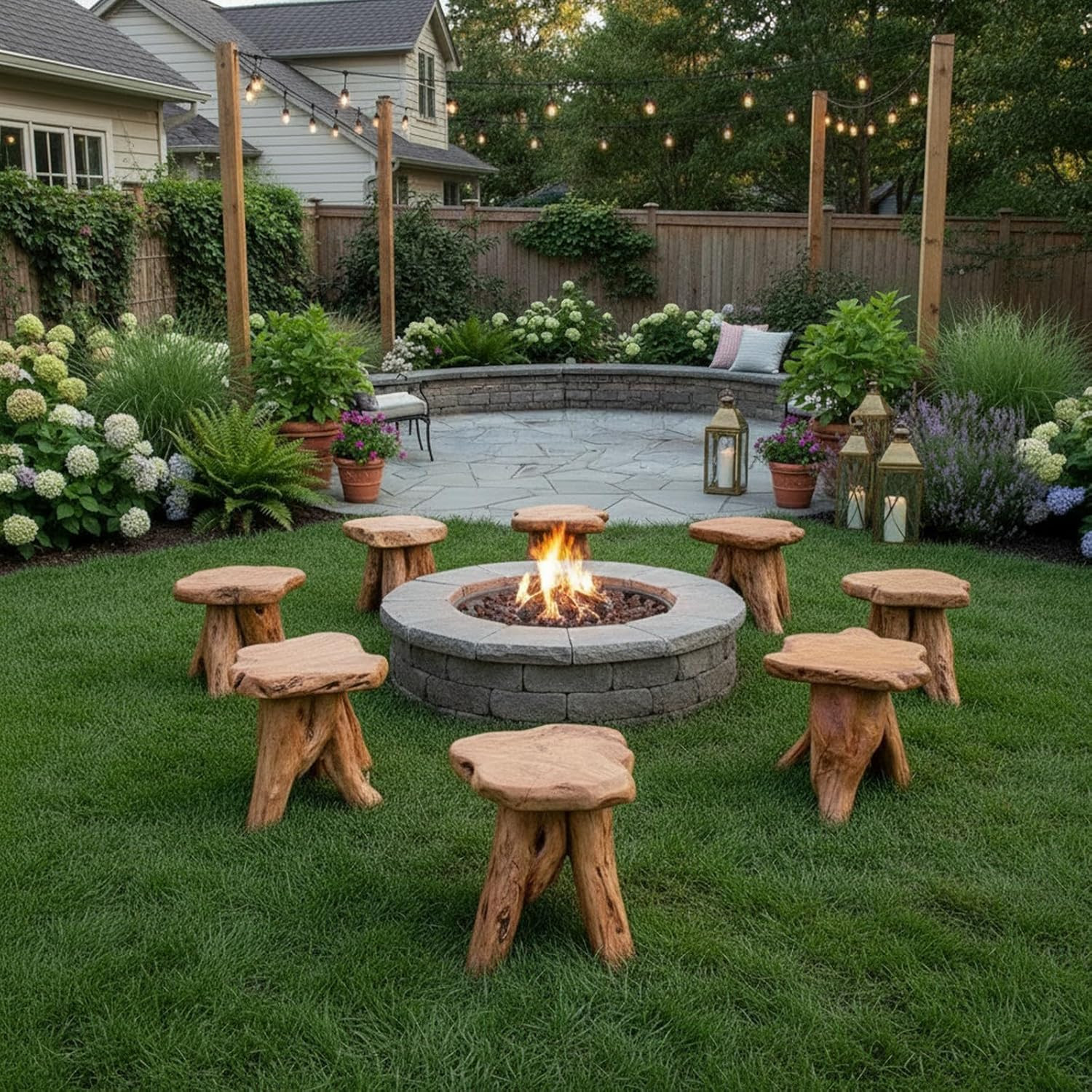 Natural Cedar Stump Stool, 14″ End Table, Live Edge Side Table, Plant Stand, Sma