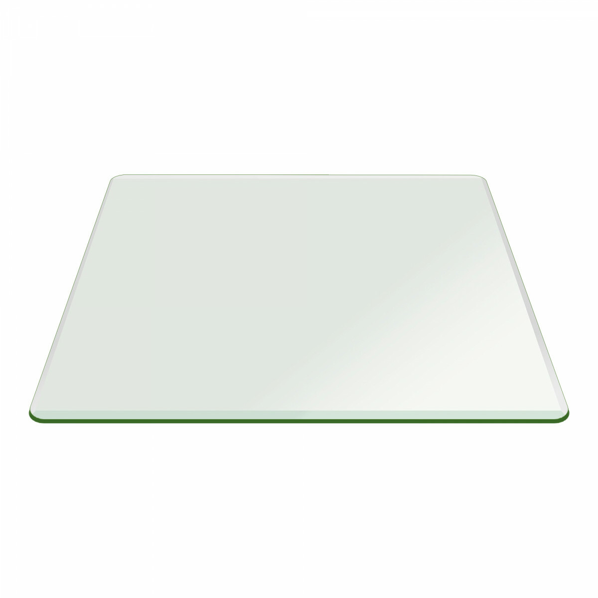 Fab Glass and Mirror Square Clear Glass Table Top with 1″ Beveled Edge Tempered