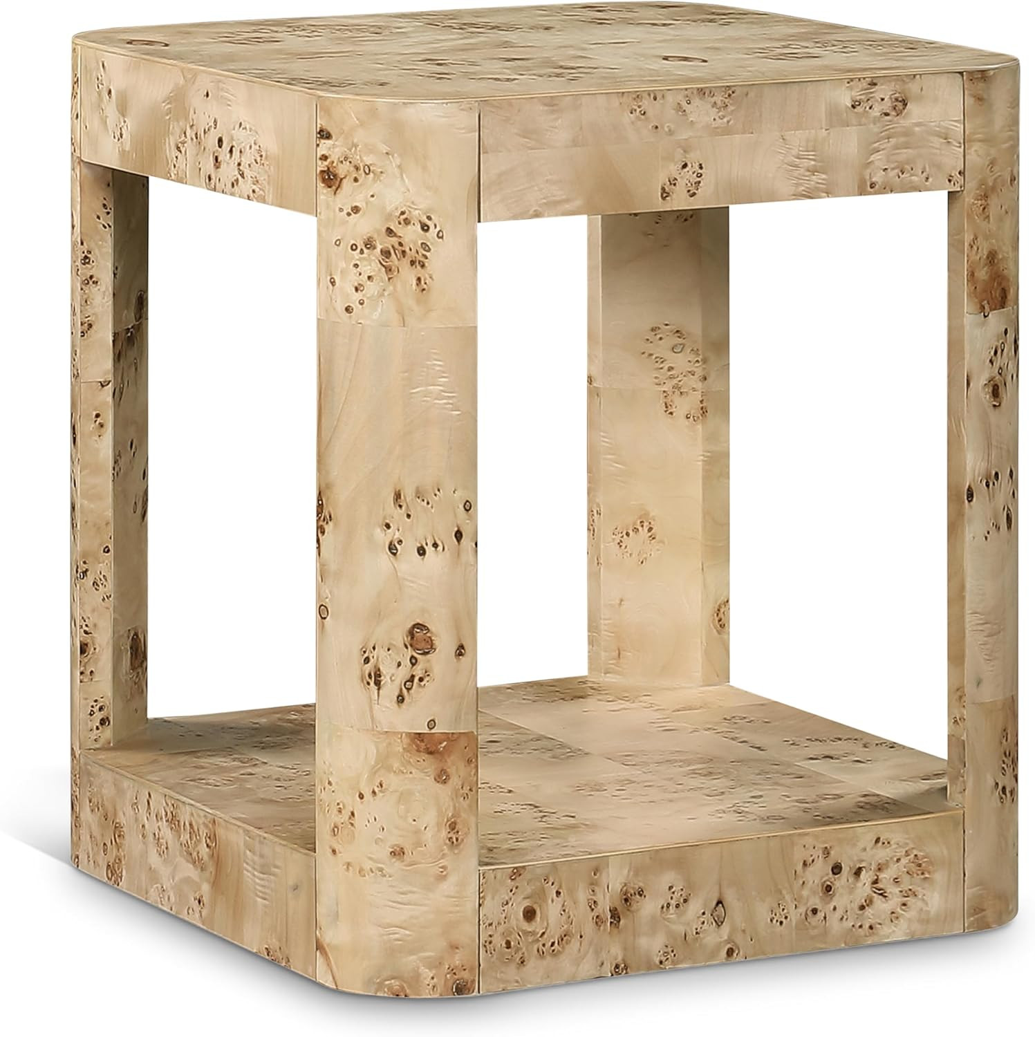 Art Deco End Table from , Rich Burl Finish, 20″ Beige