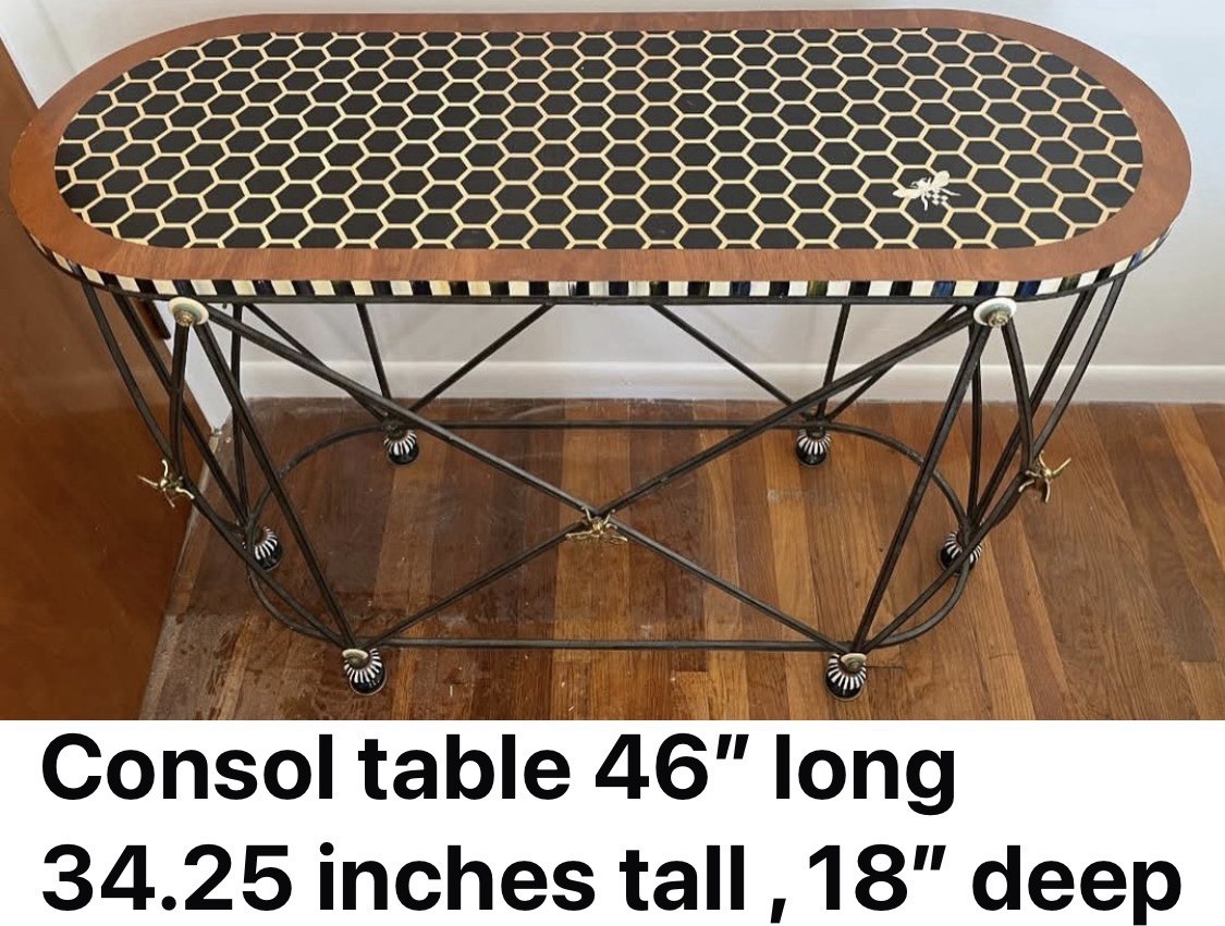 MacKenzie Childs Honeycomb Round Consol Table Retired Pattern New