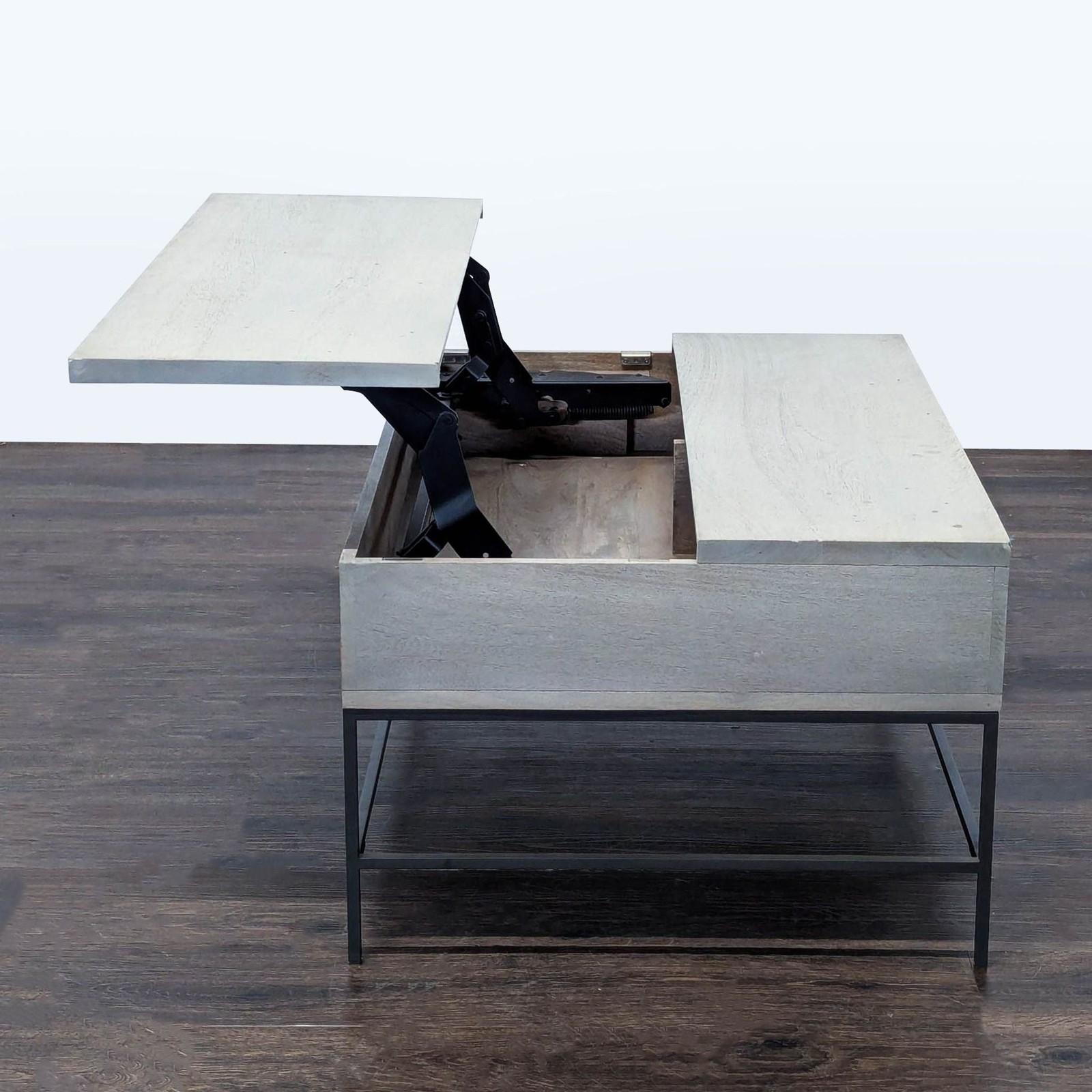 West Elm Industrial Solid Wood Storage Coffee Table